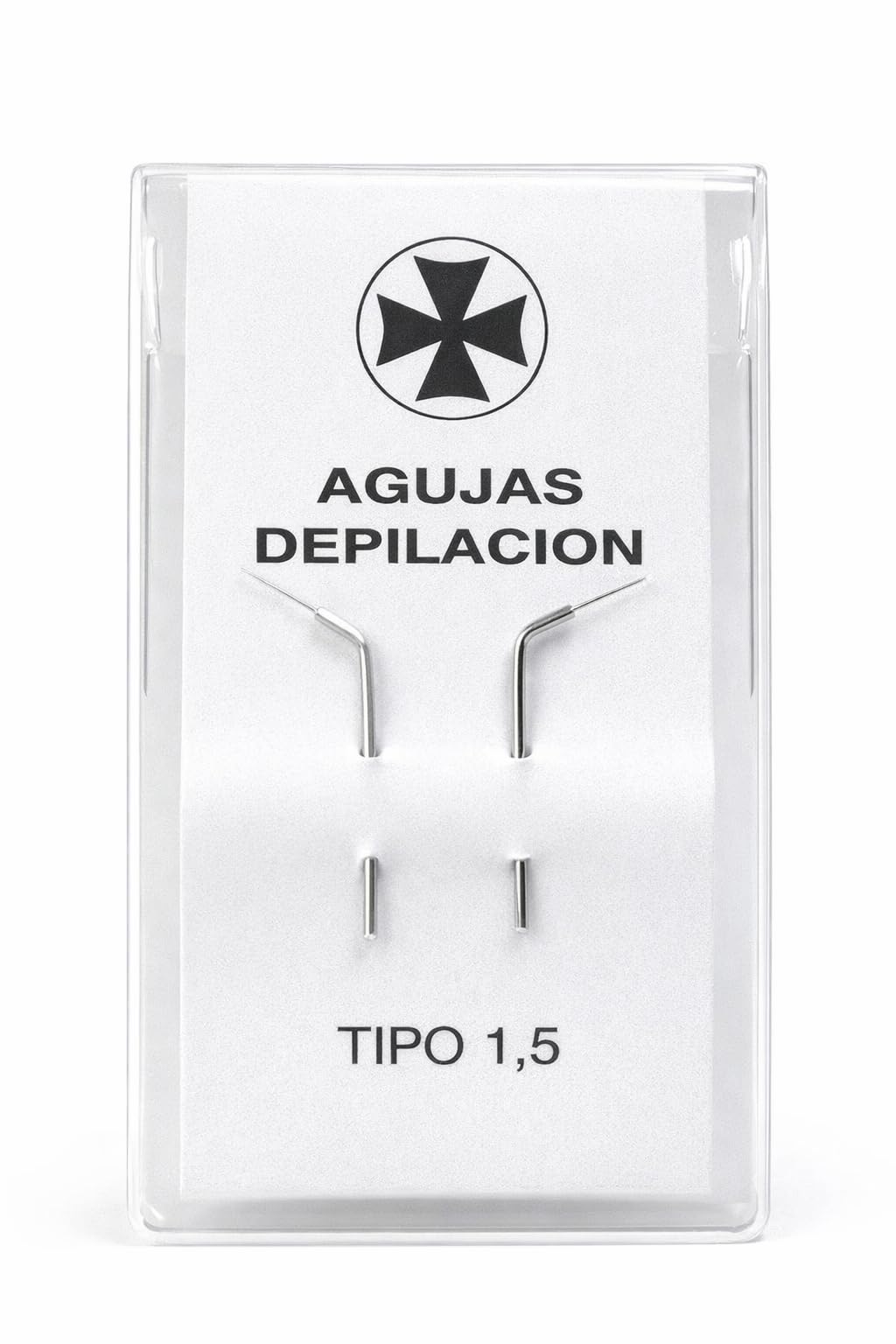 AGUJAS DEPILAR INCLINADA WYC Nº 1,5 CAJA DE 50 UNIDADES EN BOLSITAS DE 2 UNIDADES.