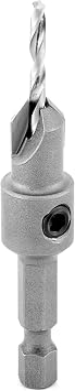 Amana Tool Carbide Tipped 82 Degree Countersink Drill Bit, 55264, 3/8 D x 49 Deg x 1/4 Quick Release Hex Shank for Wood Screw 8