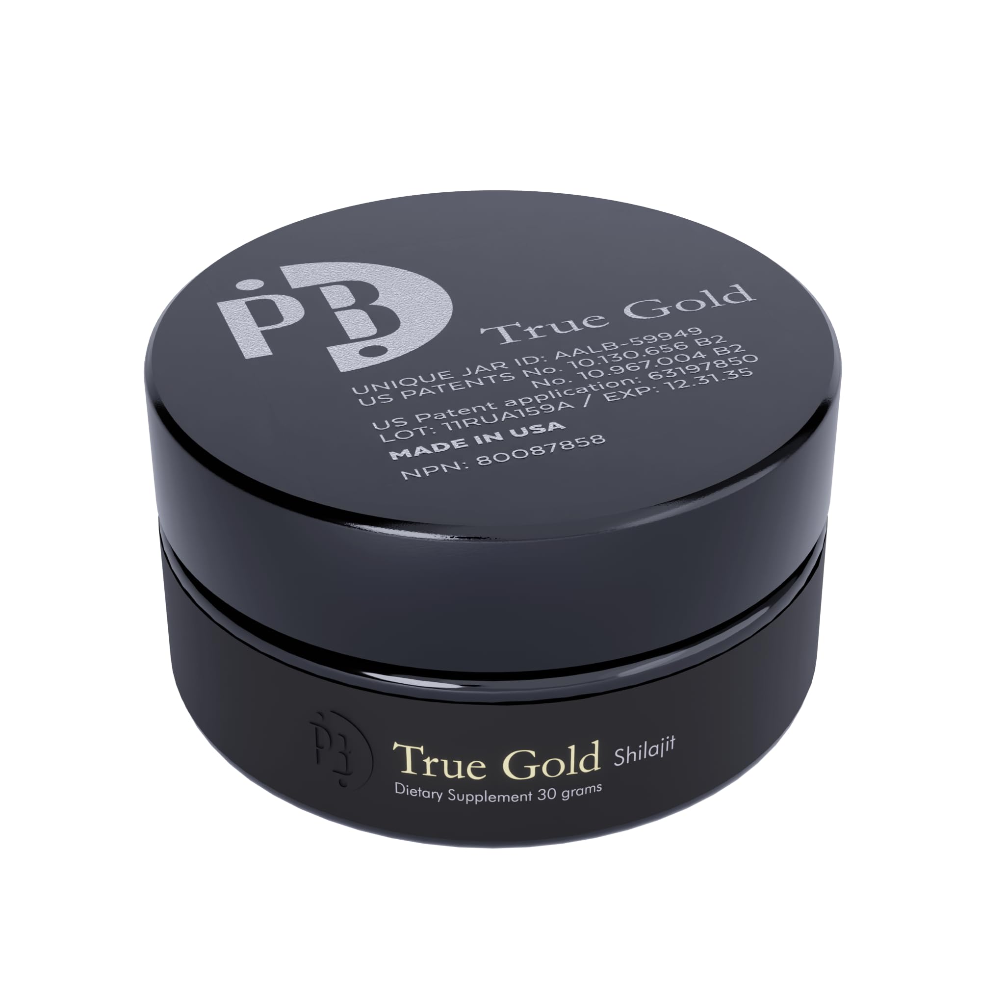 Pürblack Live Resin True Gold & Silver Shilajit - Genuine, High-Efficacy, 4th Generation Shilajit (30g Jar)