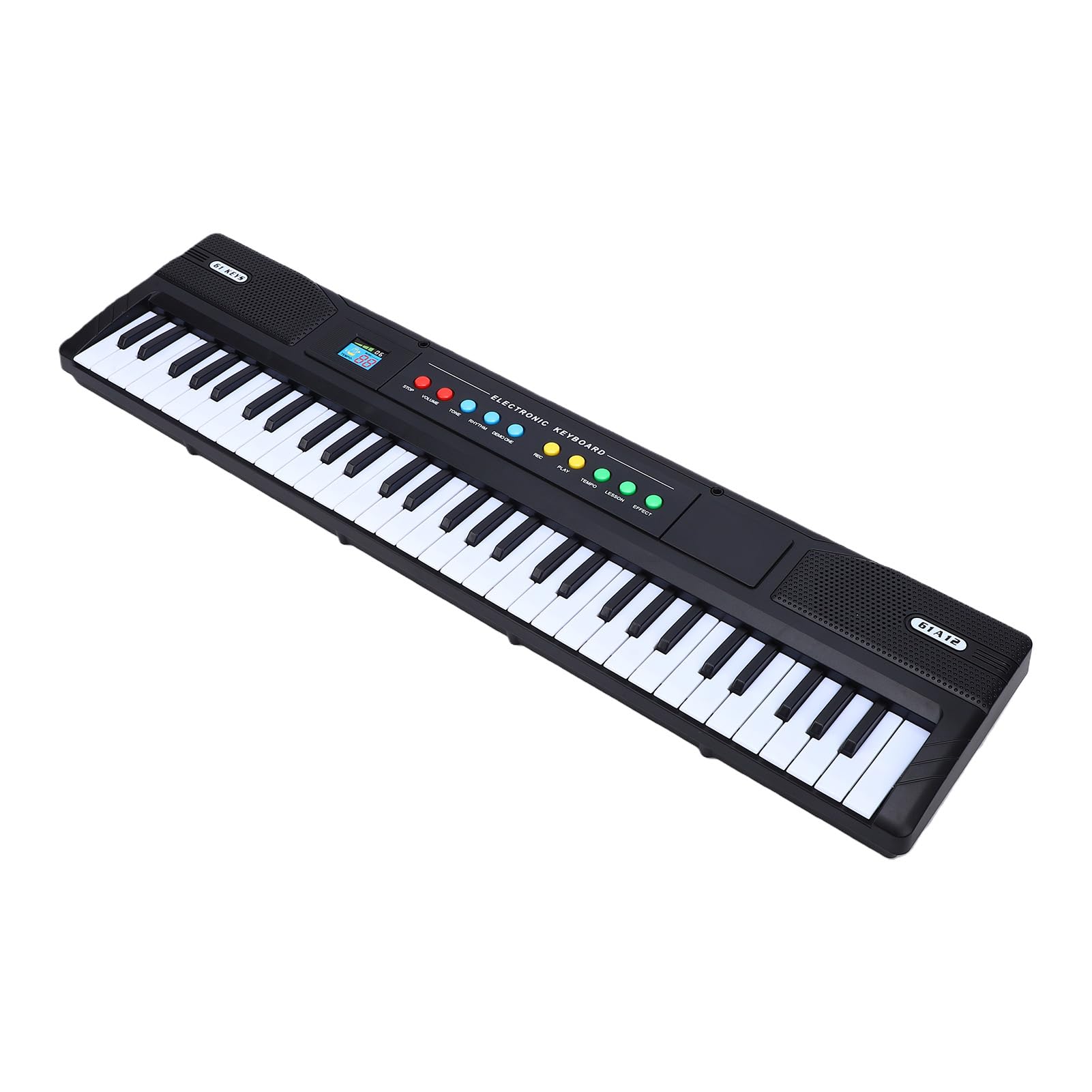 AUNMAS Tastiera Elettronica per Pianoforte a 61 Tasti, Tastiera Musicale Portatile in ABS con Microfono, 8 Toni 16 Ritmi Registrazione Riproduzione Modalità Didattica per Principianti Adulti