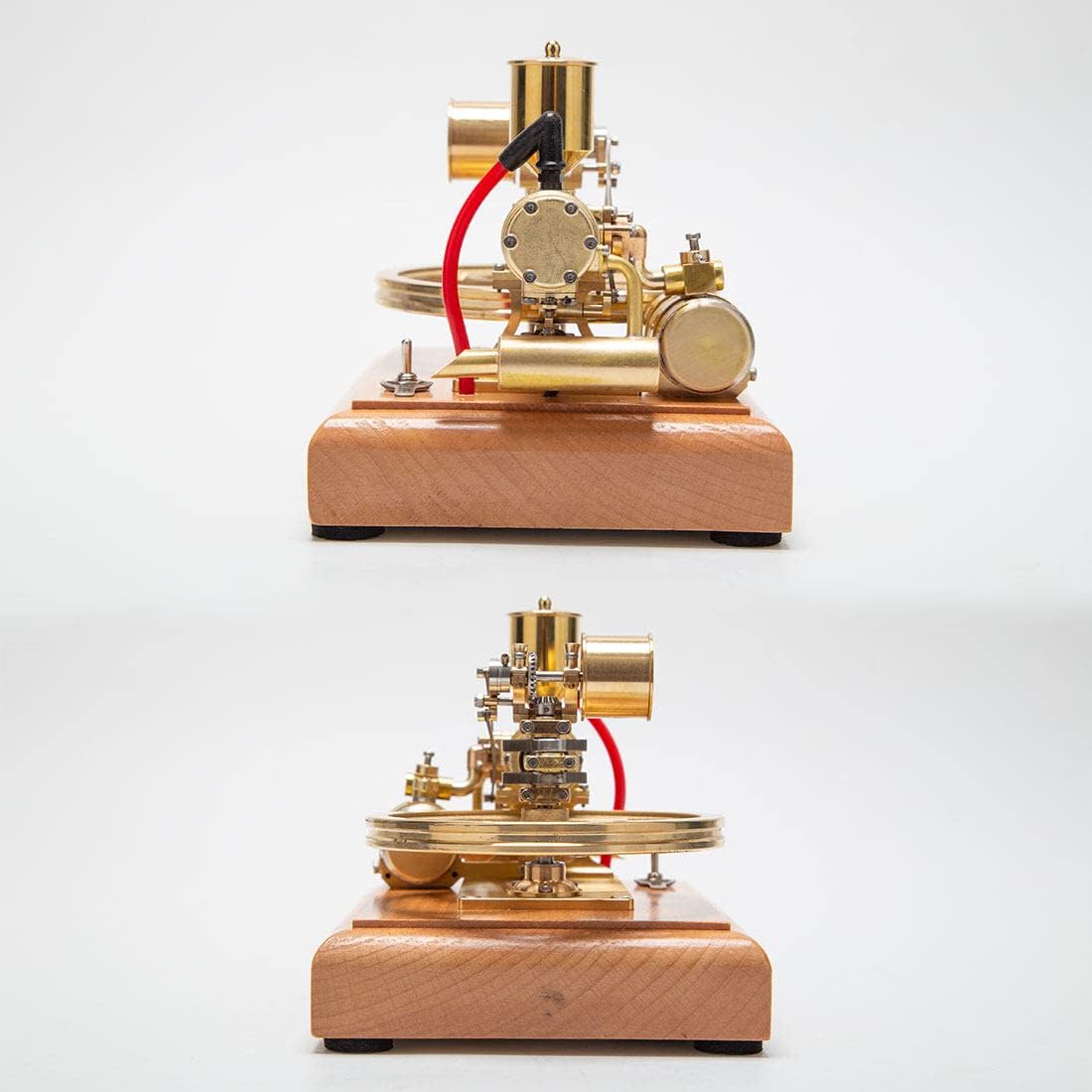 R18 Mini Metal Engine Model That Runs, 1.9CC Horizontal Single Cylinder Four-Stroke Internal Combustion Engine Model for Three-Wheelers
