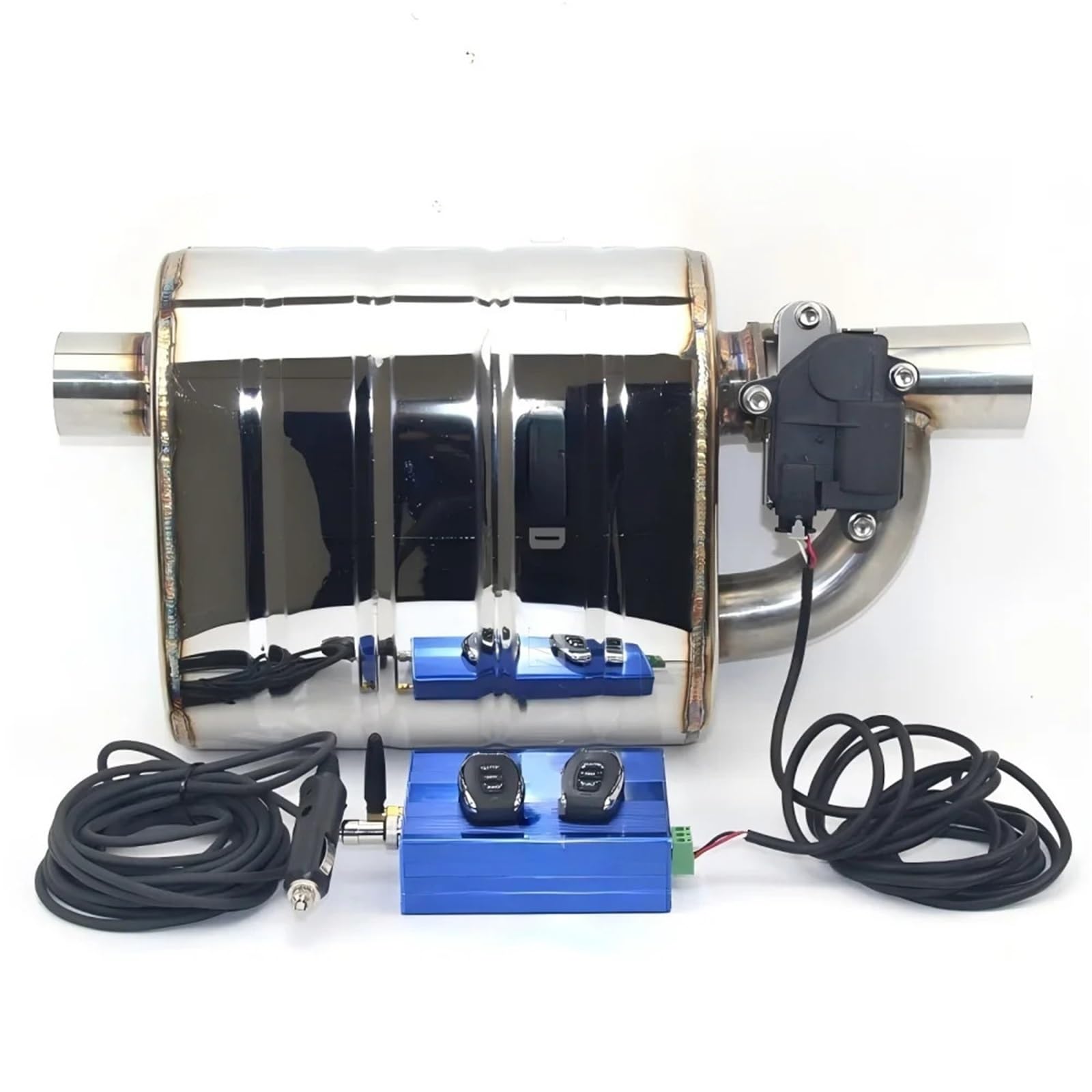 Car Silencer Uniwersalny 2,0 i,5,75 3, cala Tłumik wydechowy Zawór odcinający z pilotem(2.75inch set left)