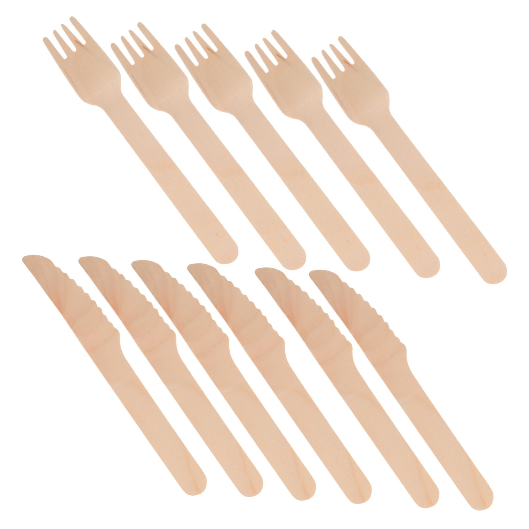 MUCKLILY Wooden Cutlery Set 200pcs Disposable Forks and Knives Buffet Forks for Parties Picnic Bbq Safe for Family Dinners