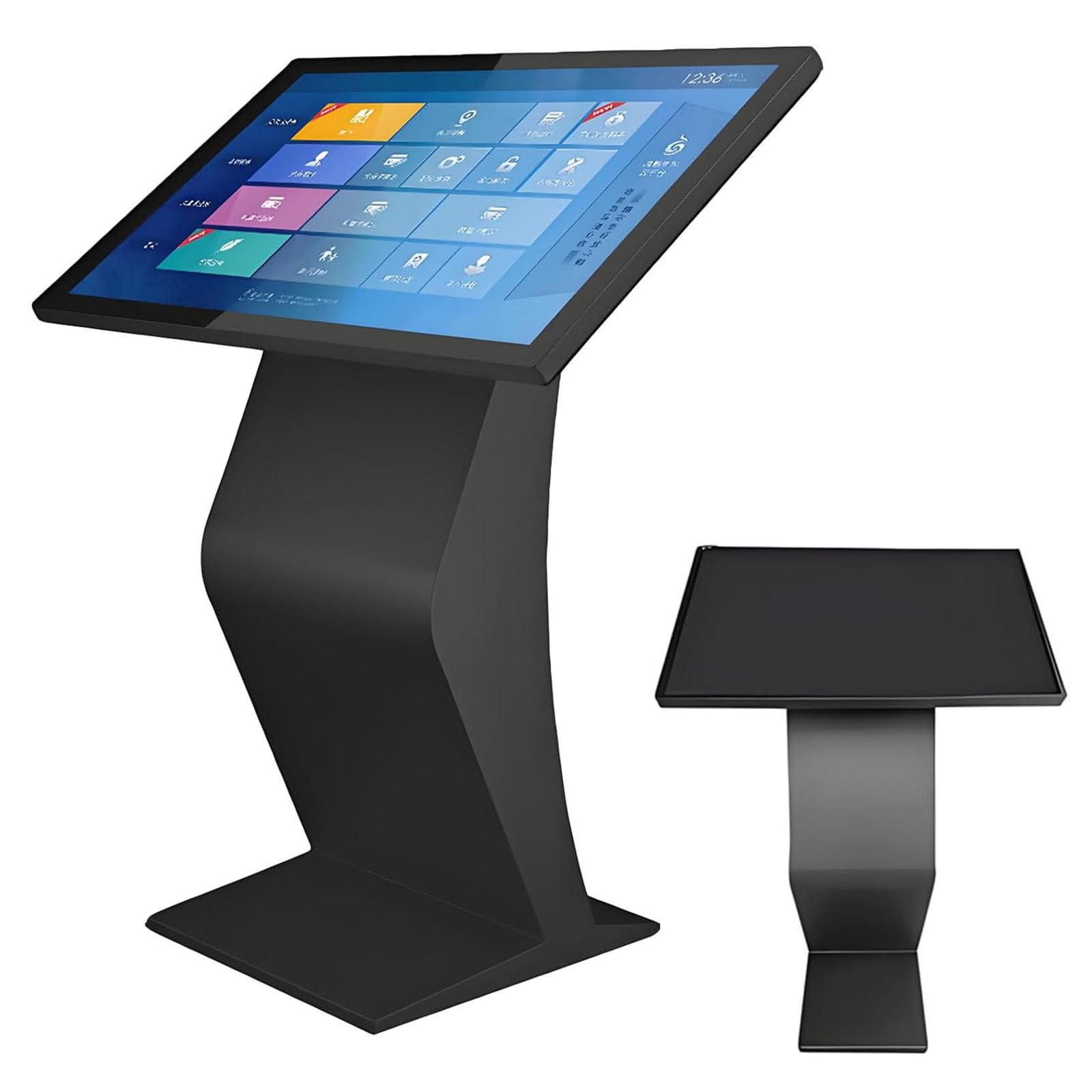 Affichage Dynamique Tactile Capacitif 22/32 Pouces, Borne Publicitaire Interactive sur Pied avec écran LCD 1080p, USB/HDMI/Wi-FI Android pour Restaurants et magasins Black-22Inch