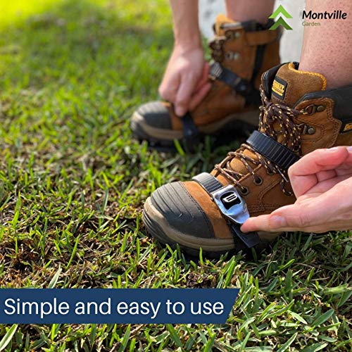 Lawn Aerator Shoes with Self-Tightening Straps 100% Fully Assembled Lawn Aerator Sandals by Montville Garden