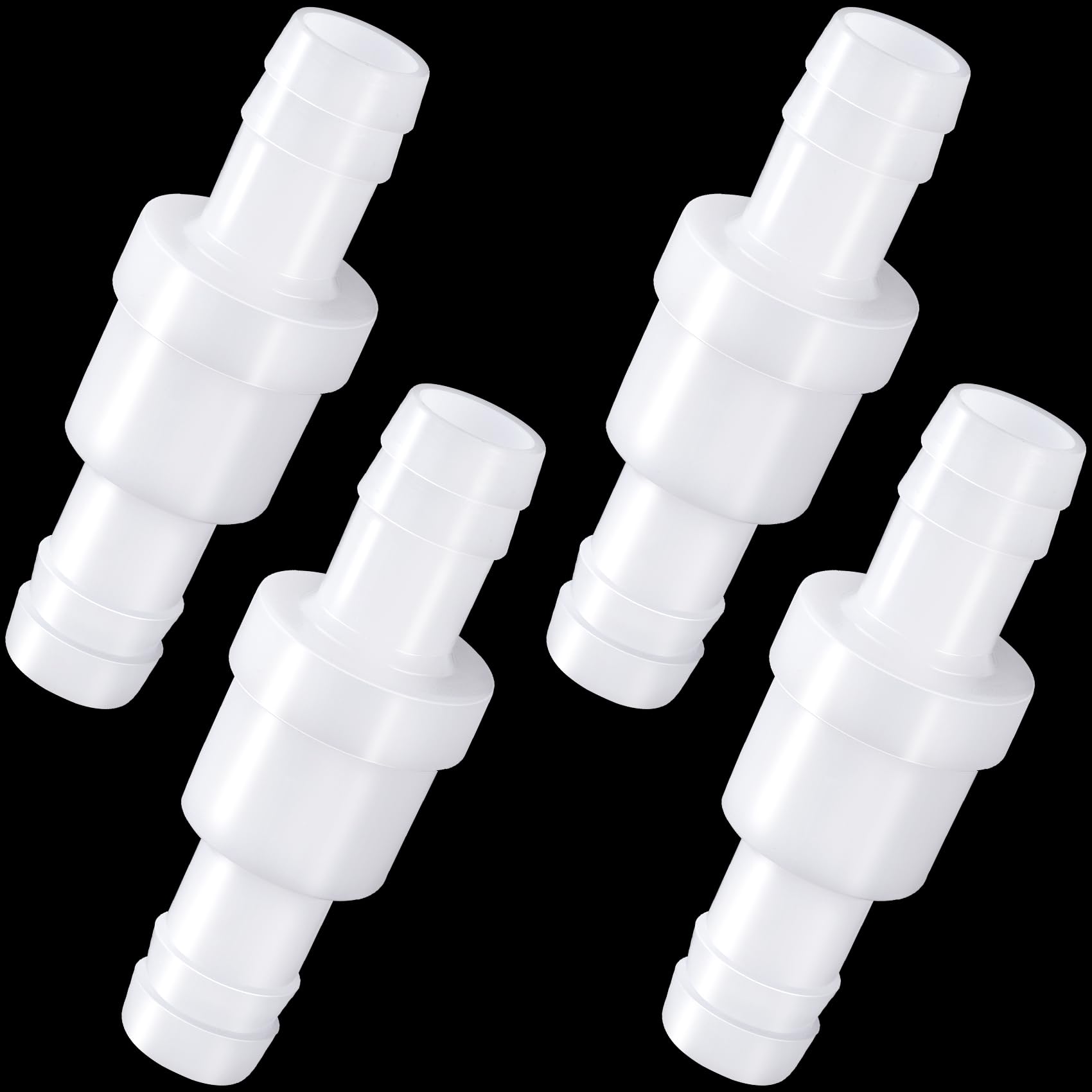 PAGOW 4 Pack 1/2"" (12mm) Check Valve, PVDF Wear-Resistant One-Way Check Valve for Fuel Gas Liquid Air, Plastic Water Stops Check Valve, Micro Diaphragm Check Valve for Air Intake Feed, PA1727T8