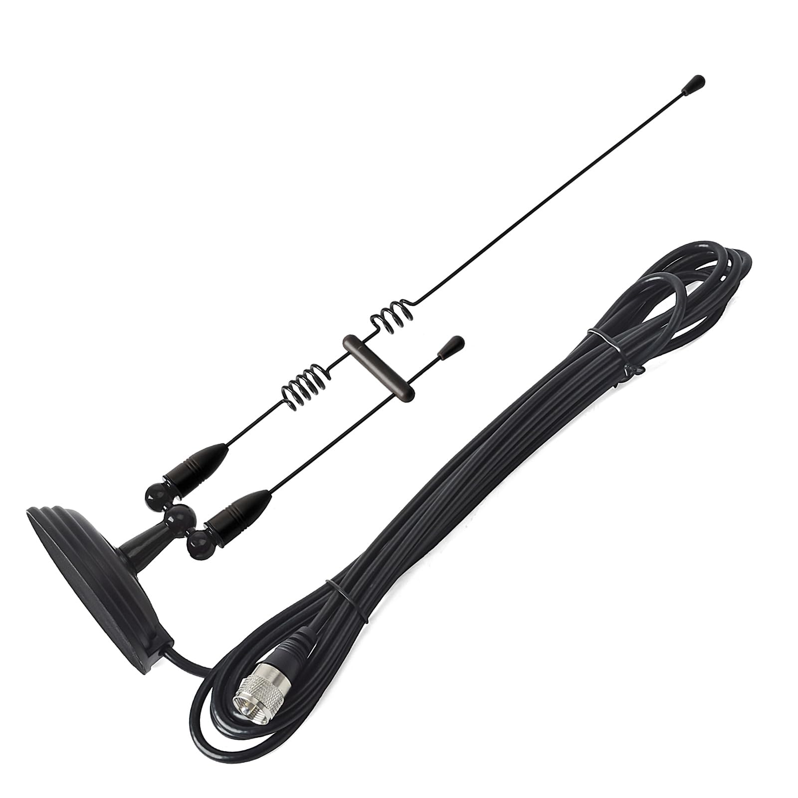 Antena para Radio de Doble Banda VHF/UHF 144/430 MHz, Antena para Radio Amateur con Base Magnética y Conector PL259, Cable RG-58 de 4 Metros