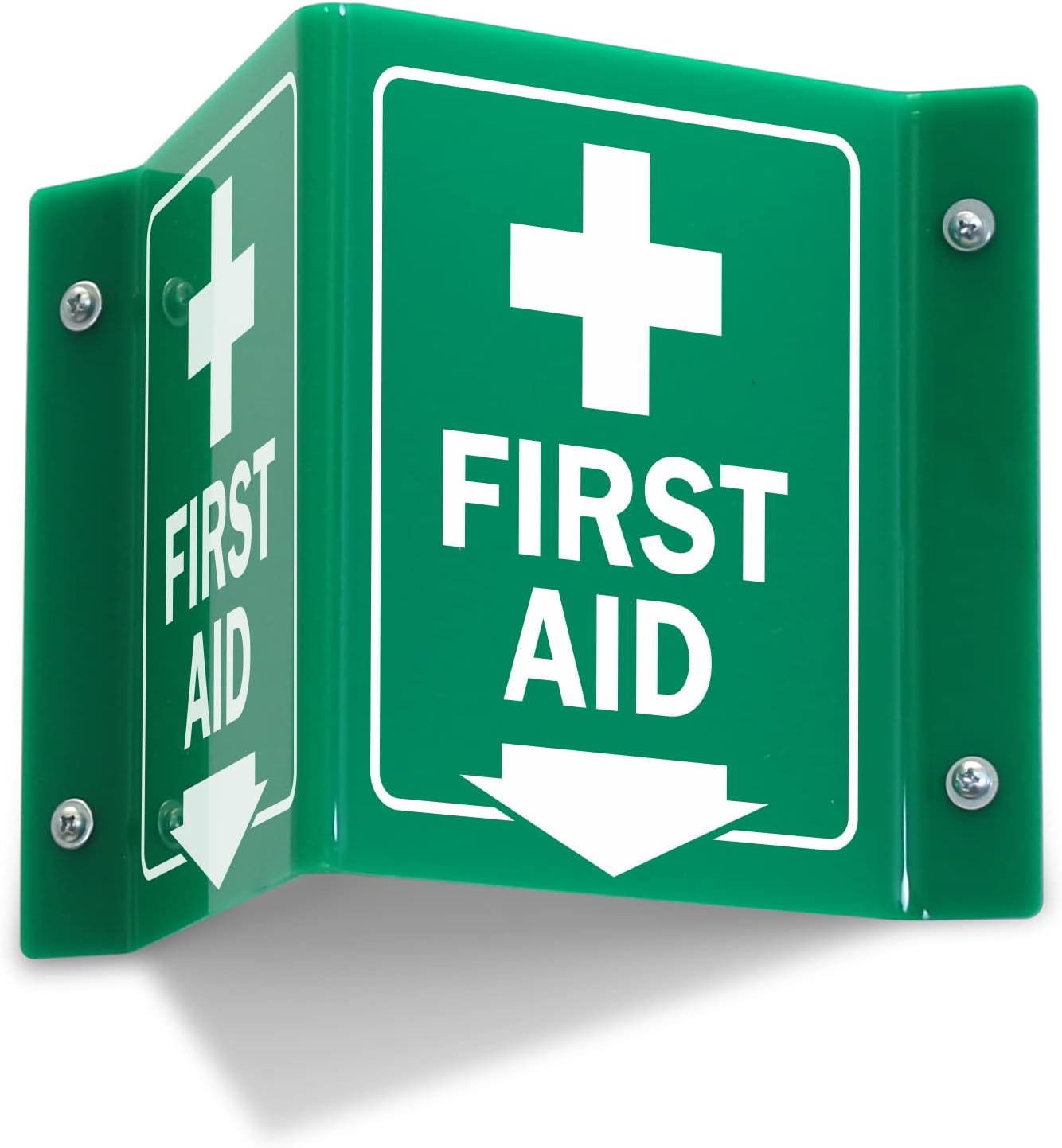 Projecting V-Sign : First Aid with Down Arrow, PVC Water Proof Sticker Fixed on SunBoard