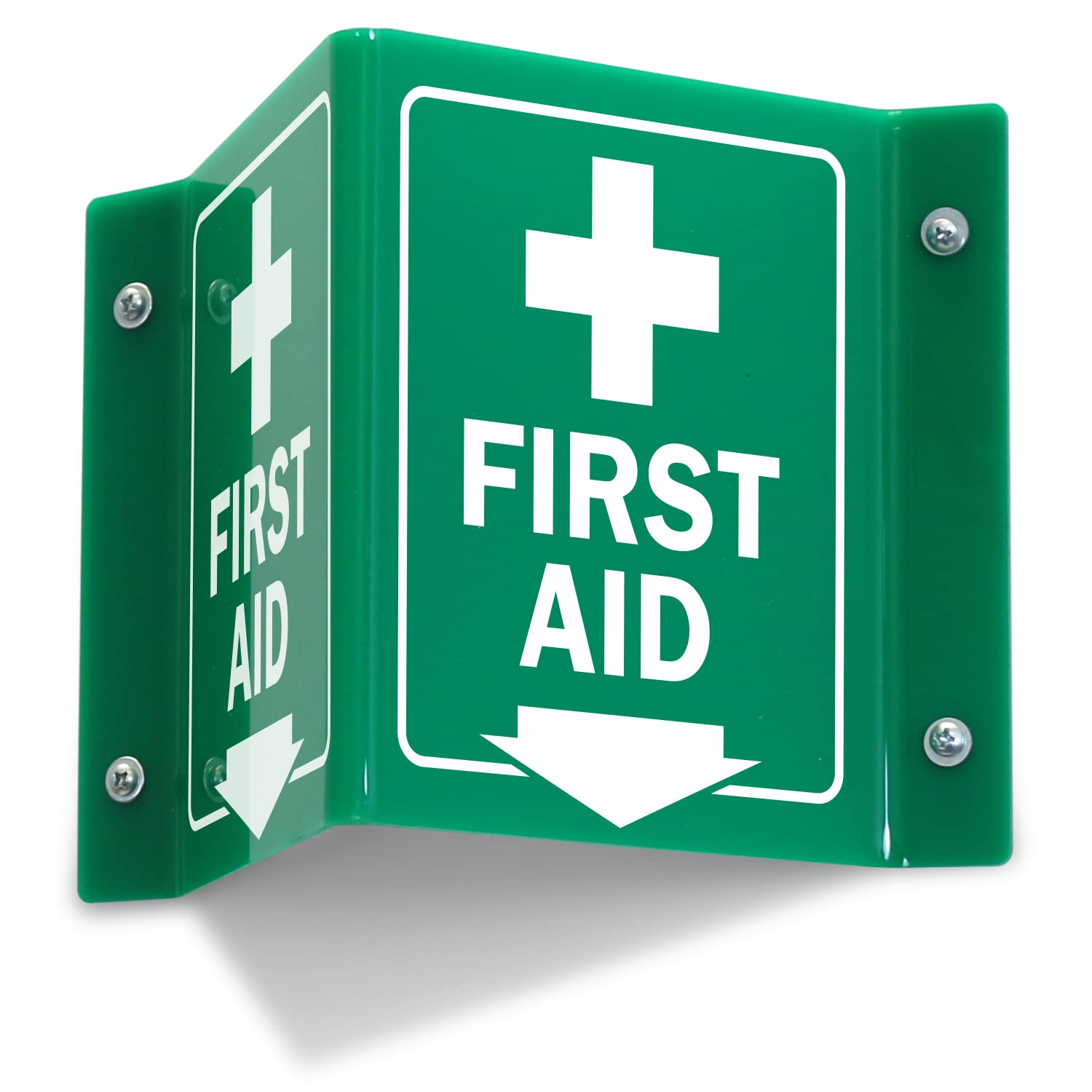 Projecting V-Sign : First Aid with Down Arrow, PVC Water Proof Sticker Fixed on SunBoard