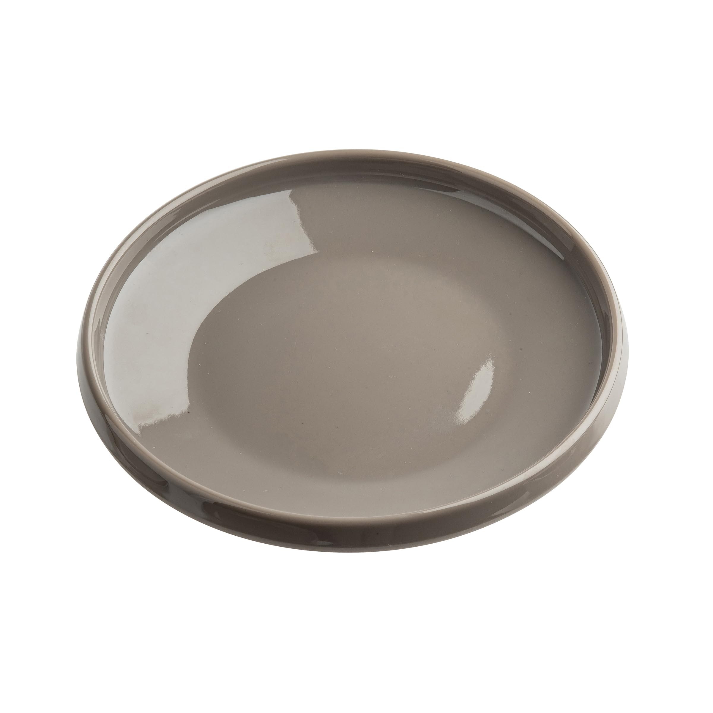 TableCraft Flynn Collection™ Round Serving Plate, Mocha Glossy, 6"x 6"x 0.75", Melamine, Durable Lightweight Display Plate for Appetizers, Desserts, Small Portions, Modern Presentation