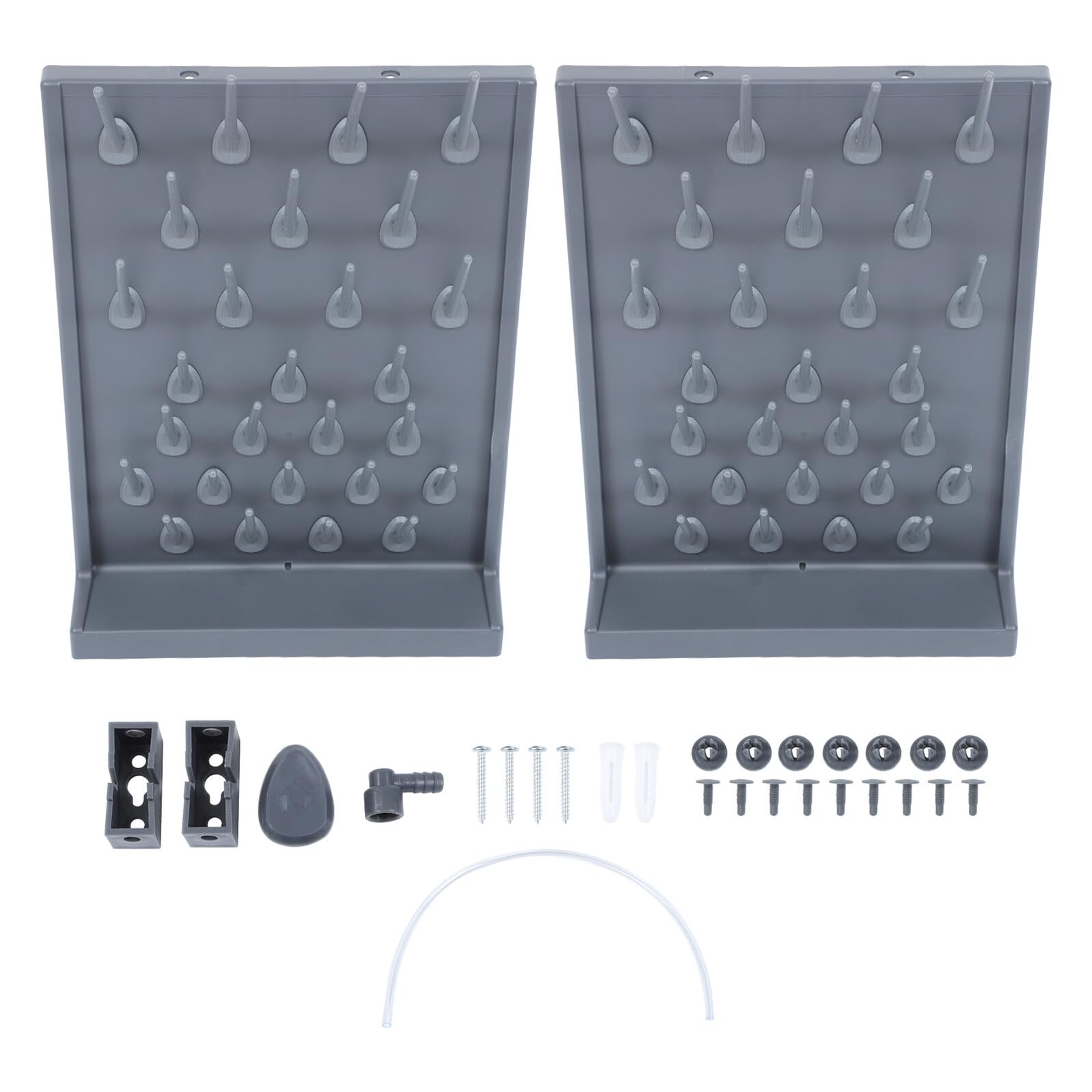 NUOBESTY Supporto per Provette da Laboratorio in Plastica Pp, Rack di Essiccazione 27 Pioli, Set 2 Pezzi Nero, Leggero e Compatto per Uso Scientifico e Industriale
