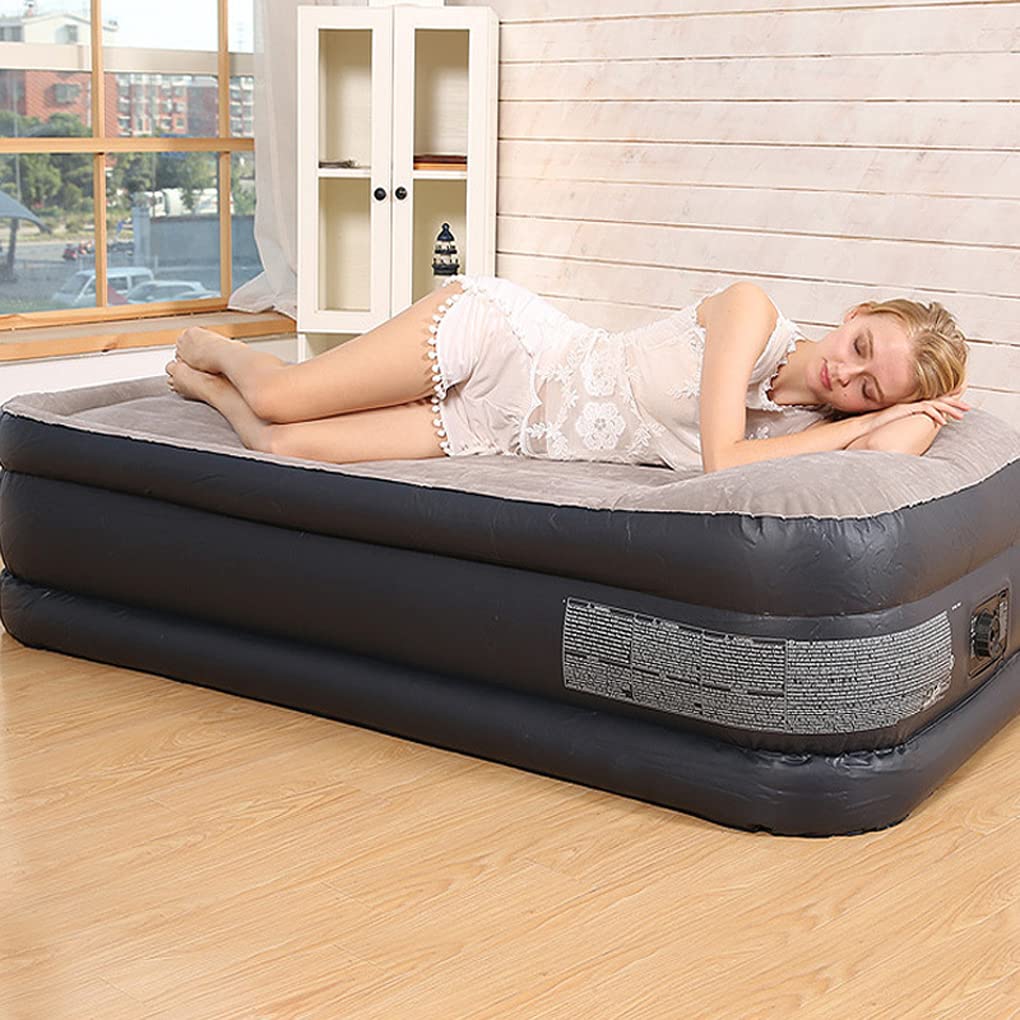 Lit De Camping Double Avec Matelas Gonflable, Pompe à Pied Et Tapis Isotherme - Nylon, Grand Format