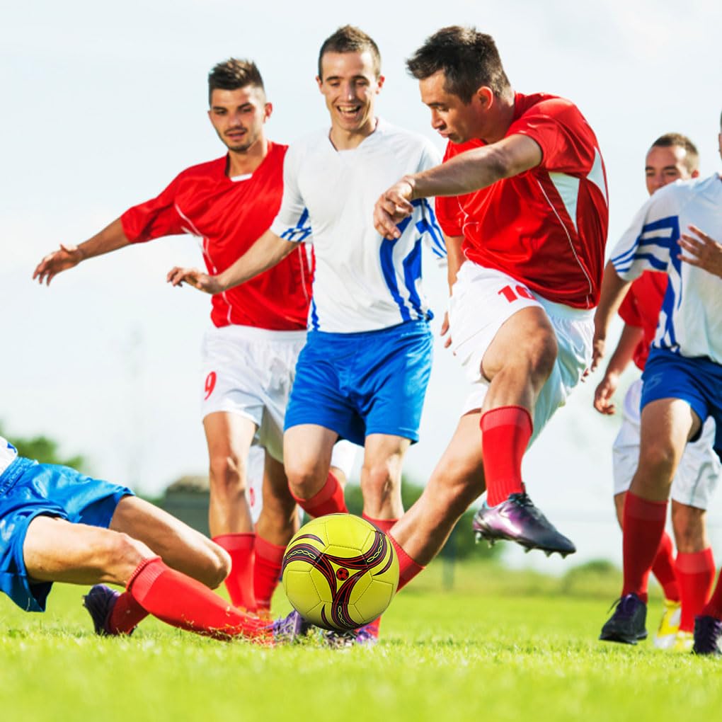 Fußball-Trainingsball für Kinder, fördert Teamwork und Spaß, wettbewerbsfähiger PU-Fußball, Größe 4, Fußball-Trainingsball, Gelb, Stil 4