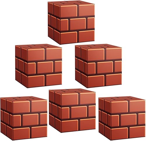 Cajas de regalo de videojuegos, 24 cajas de regalo de papel de ladrillo para suministros de fiesta, recuerdos de fiesta temática de videojuegos