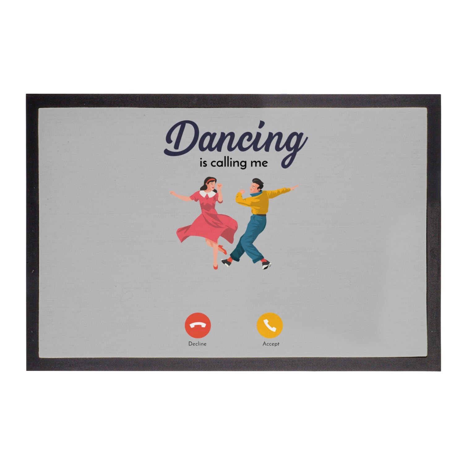 Paillasson gris music sport Dancing is Calling Me 75x50cm pour l'entrée