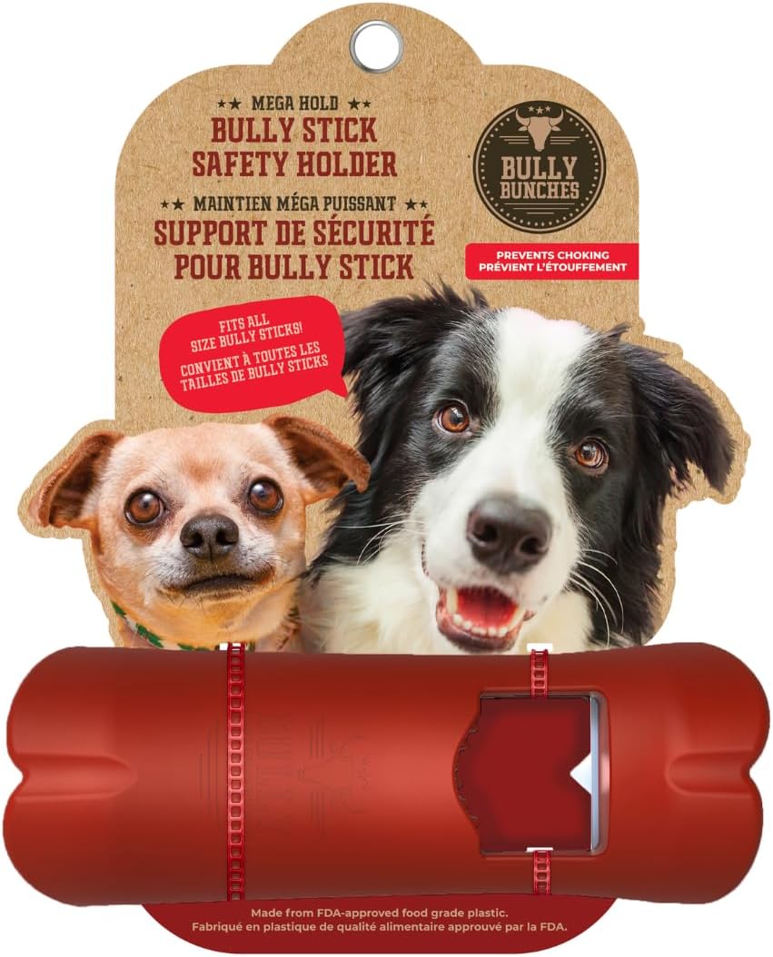 Bully Bunches Mega Hold Anti-Choking Bully Stick Safety Holder for Small, Medium and Large Dogs – Fits All Sized Bully Sticks & Works with Other Chews