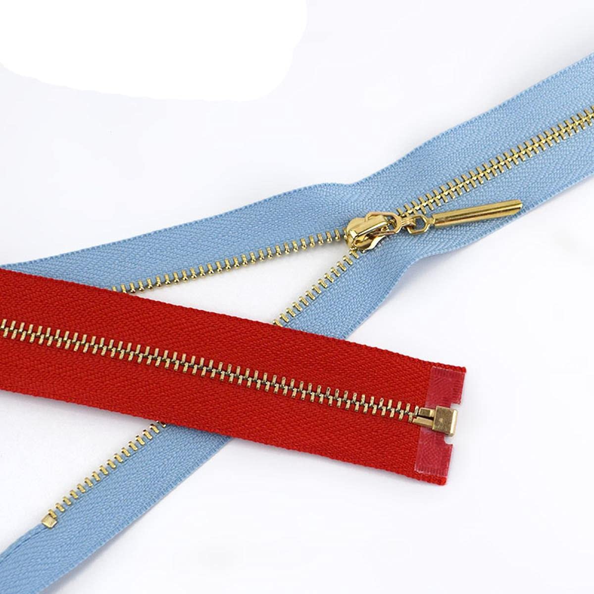 Estrattore Ziper, fissatore di cerniere, Sliders Zipper,Sewing Zips,Ended Zip Fasteners,2/5pcs Metal Zipper Open End Zip for Sew Bags Purse Down Jacket Skirt Clothing