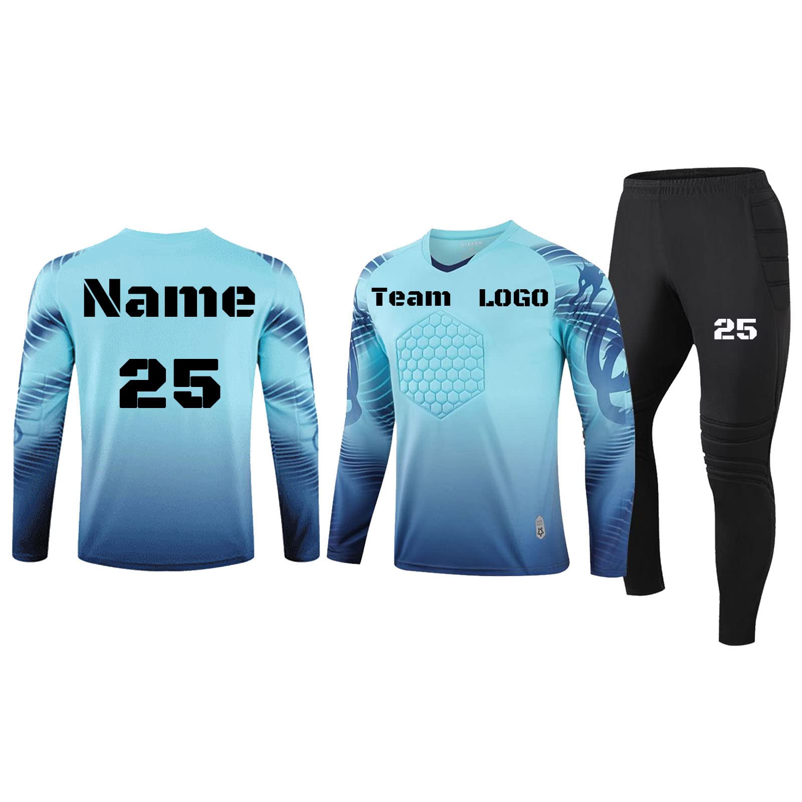 Maglia da Portiere Uomo Personalizza Il Kit da Allenamento per Bambini con Gomiti Adulto Bambino Personalizzabile con Nome e Numero Logo