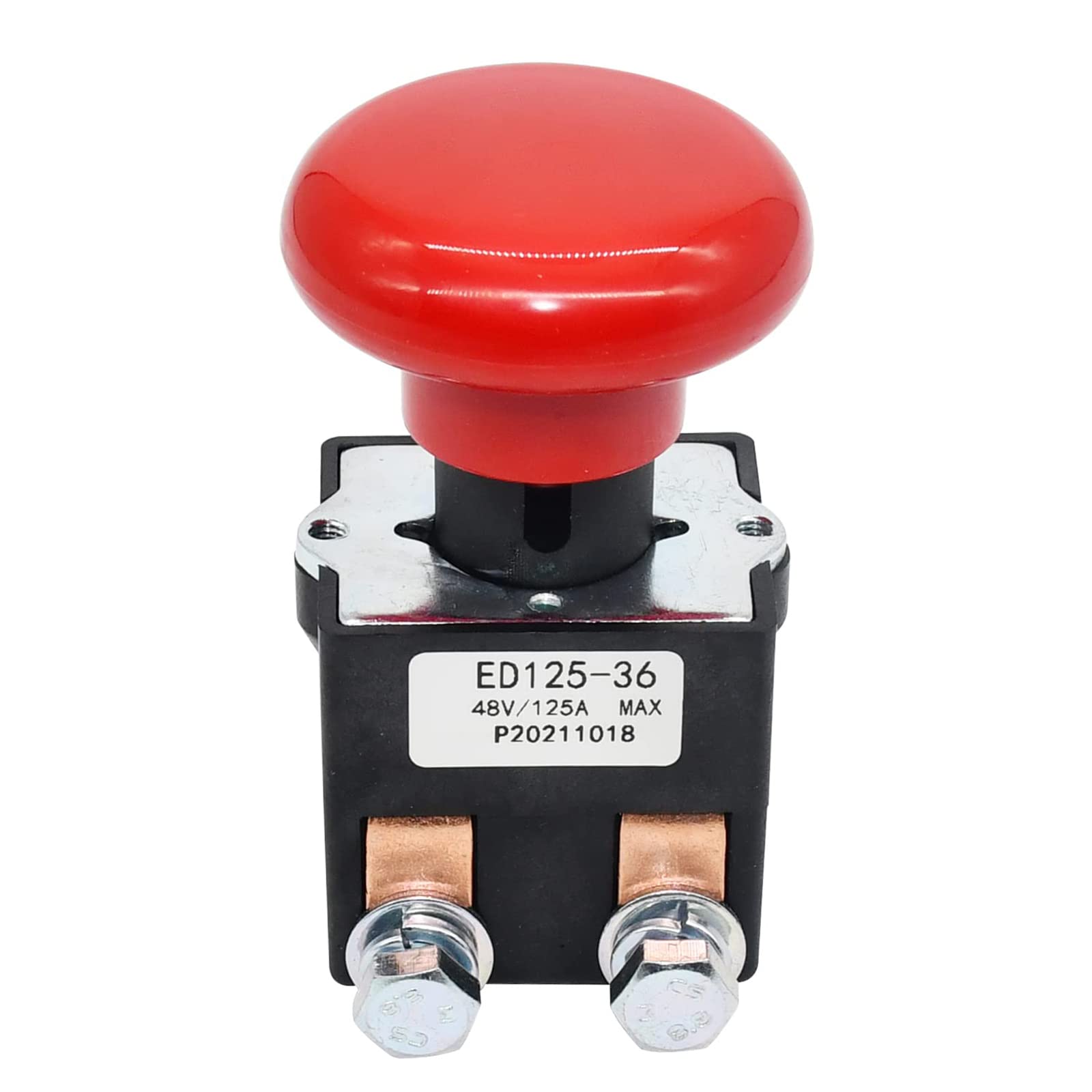 Nayuank Emergency Stop Switch 1115-510008-00 ED125-36 48V 125A Push Button Actuator Manual Operation Red for Car Automobile Vehicle ED125 EZ30 E30 D40