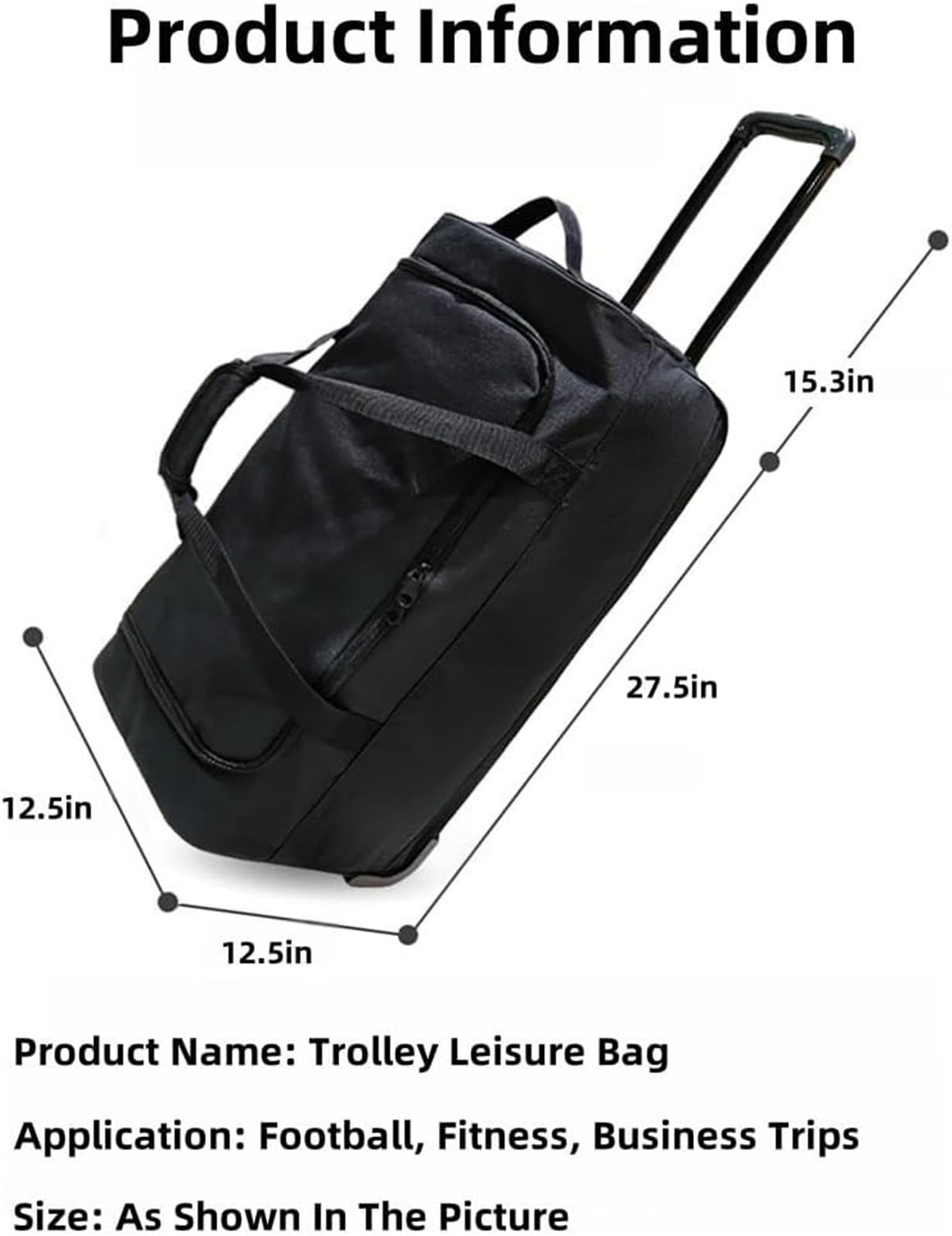 Borsa da Viaggio con Ruote Girevoli A 360°, Valigia Impermeabile di Grande capacità – Borsa da Viaggio Multifunzione E Borsone per Il Weekend per Uomo E Donna