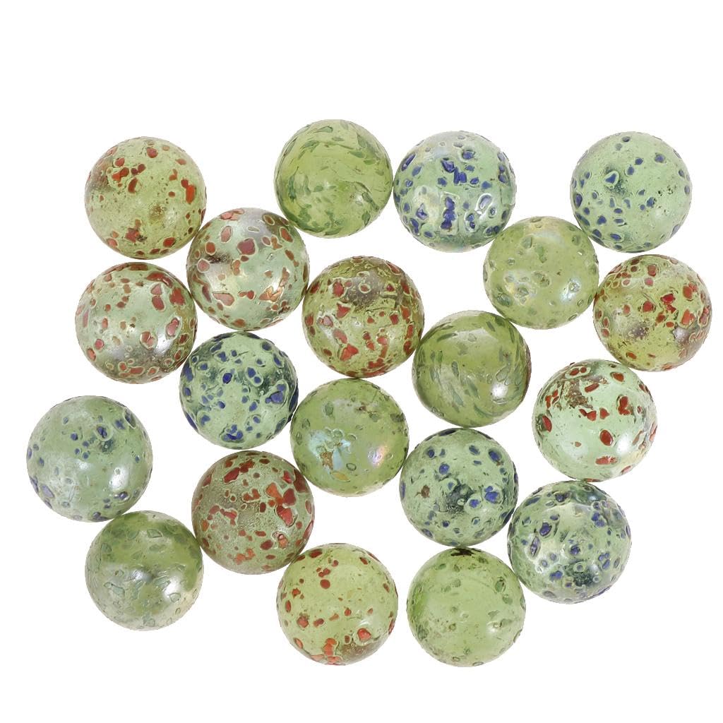 UJEAVETTE 20X 16Mm Clear Glass Marbles Kids Game Toy Vase Fish Tank Decor Green-image-45