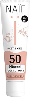 Naïf Mineral Sunscreen for Babies and Children - SPF 50, Mild Fragrance, Cream, No Octocrylene, UVA/UVB Protection, Wate...