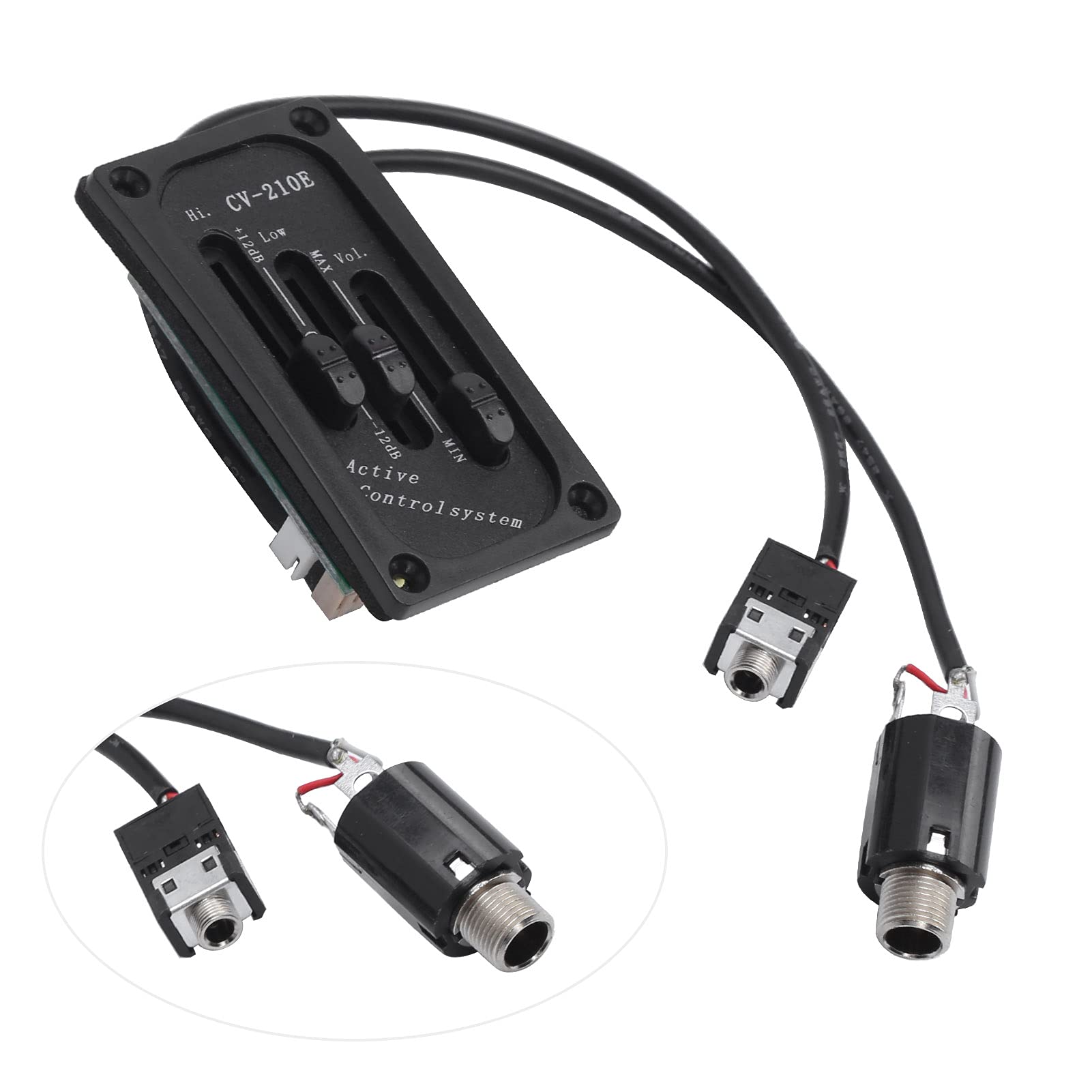 SEAFRONT Pastilla de Violín Eléctrico Pastilla de Orificio de Sonido Ligera EQ Mute Ecualizador de Violín Ajustable DIY para CV‑210E Electric