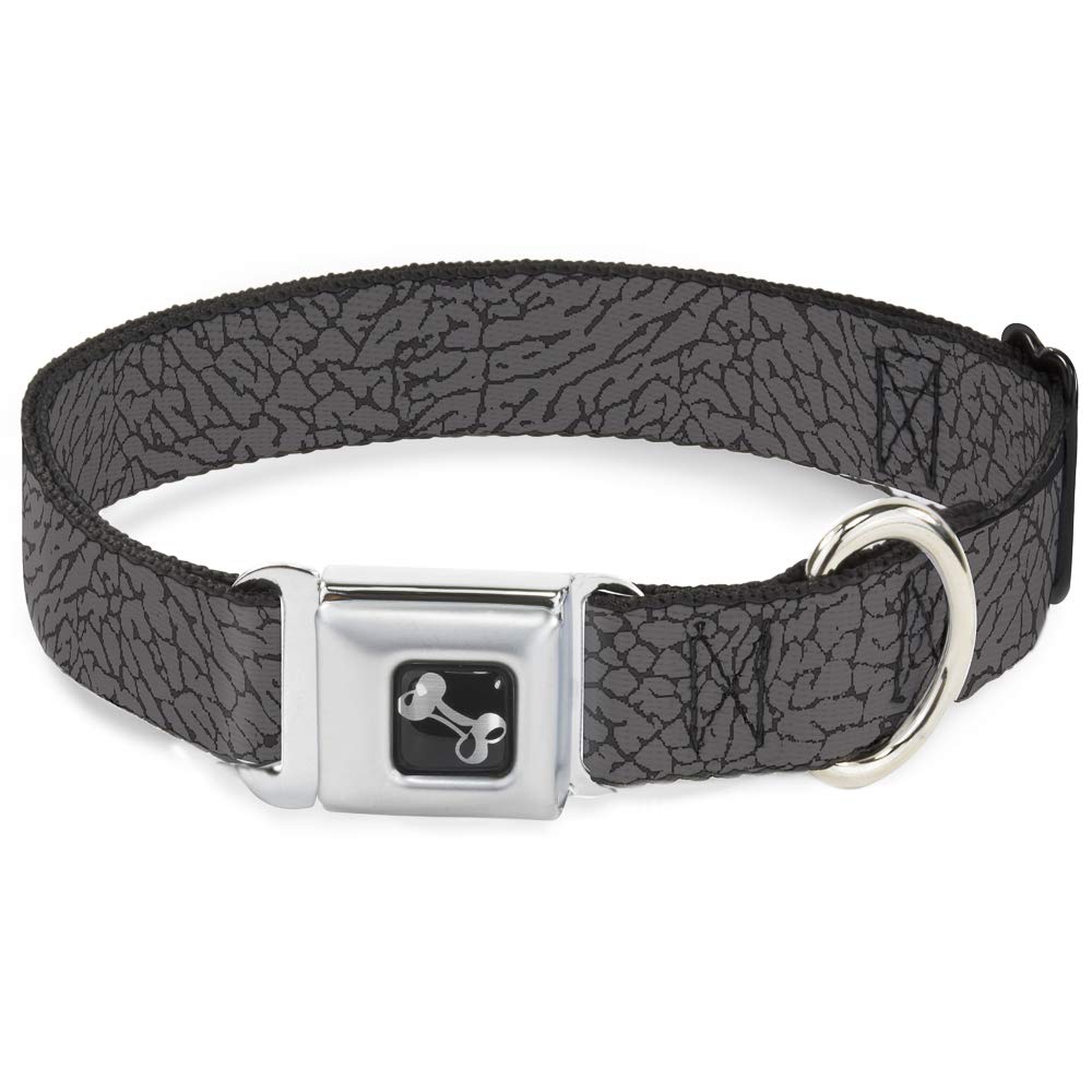 Collier de chien réglable nylon imprimé éléphant gris moyen Buckle Down