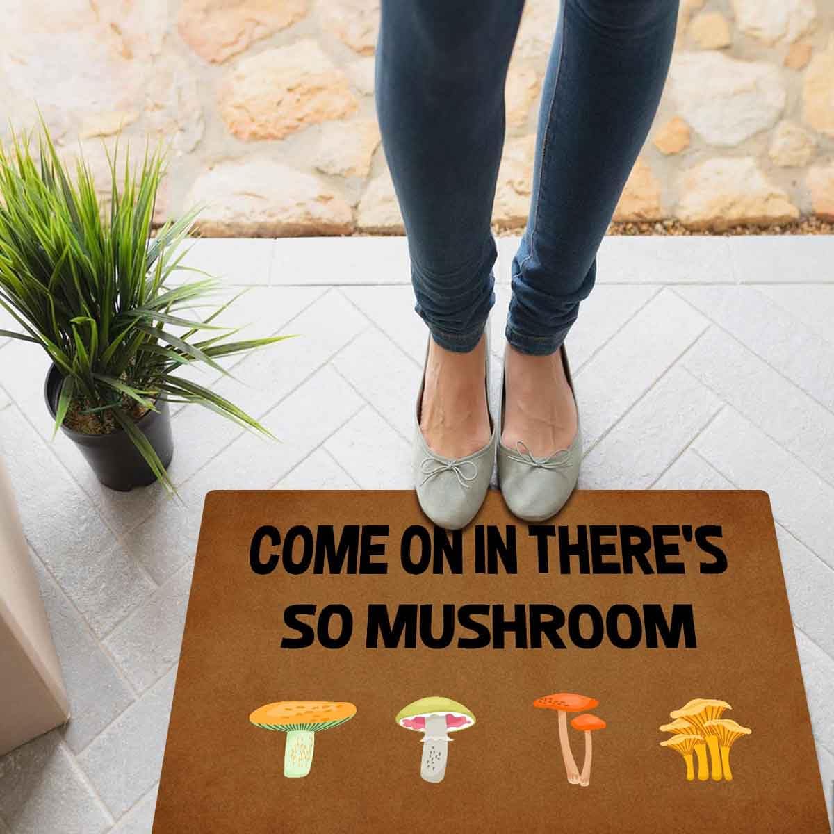 Funny Welcome Doormat Front Door Entry Rugs Welcome Mat with Rubber Back (23.7 x 15.9 inch)Come On In There's So Mushroom Rubber Non-Slip Backing Entrance Rug Home Decor Front Porch Decorative Mat