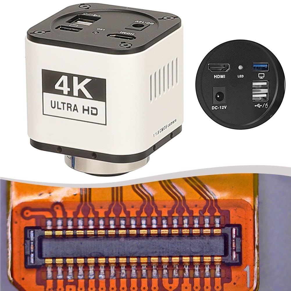 cámara industrial del microscopio 4k Uhd con el sensor Imx678 y salida dual del Usb para el análisis del metal de la inspección del PWB y blanco de la observación biológica
