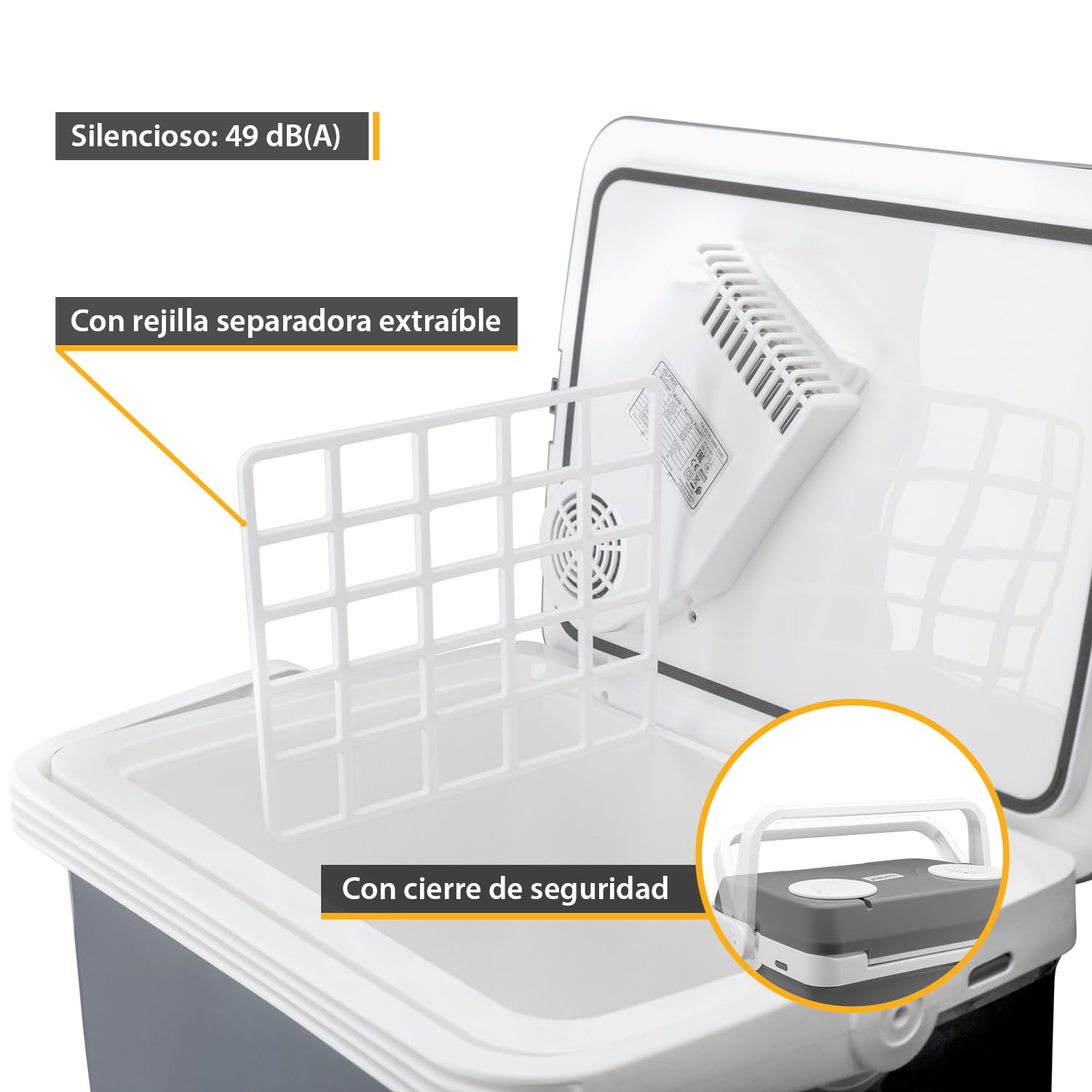 TZS First Austria - Nevera Eléctrica 32L - Función de Frío y Calor - 12V/230V para Coche y Enchufe - Termoeléctrica y Silenciosa - Camping y Viajes - Gris