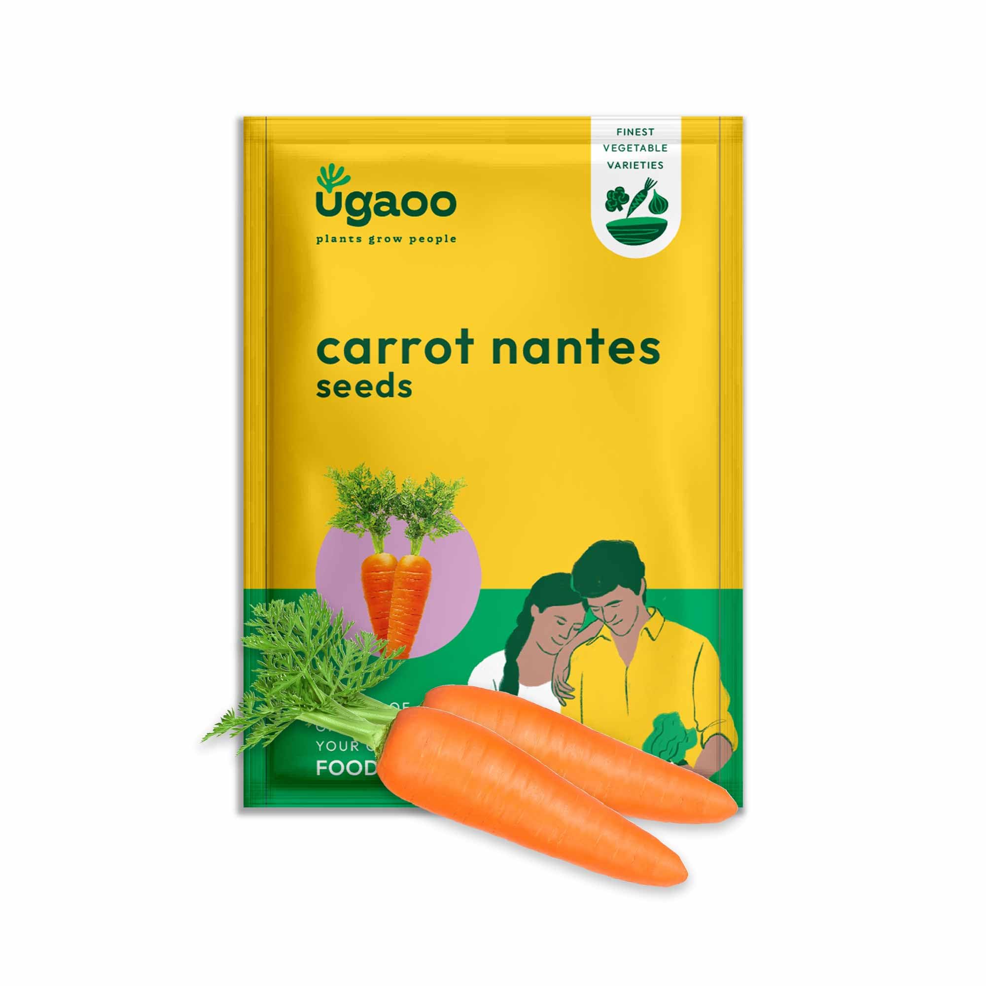 UGAOO Improved Carrot Nantes Vegetable Seeds (Red, Pack of 2g)
