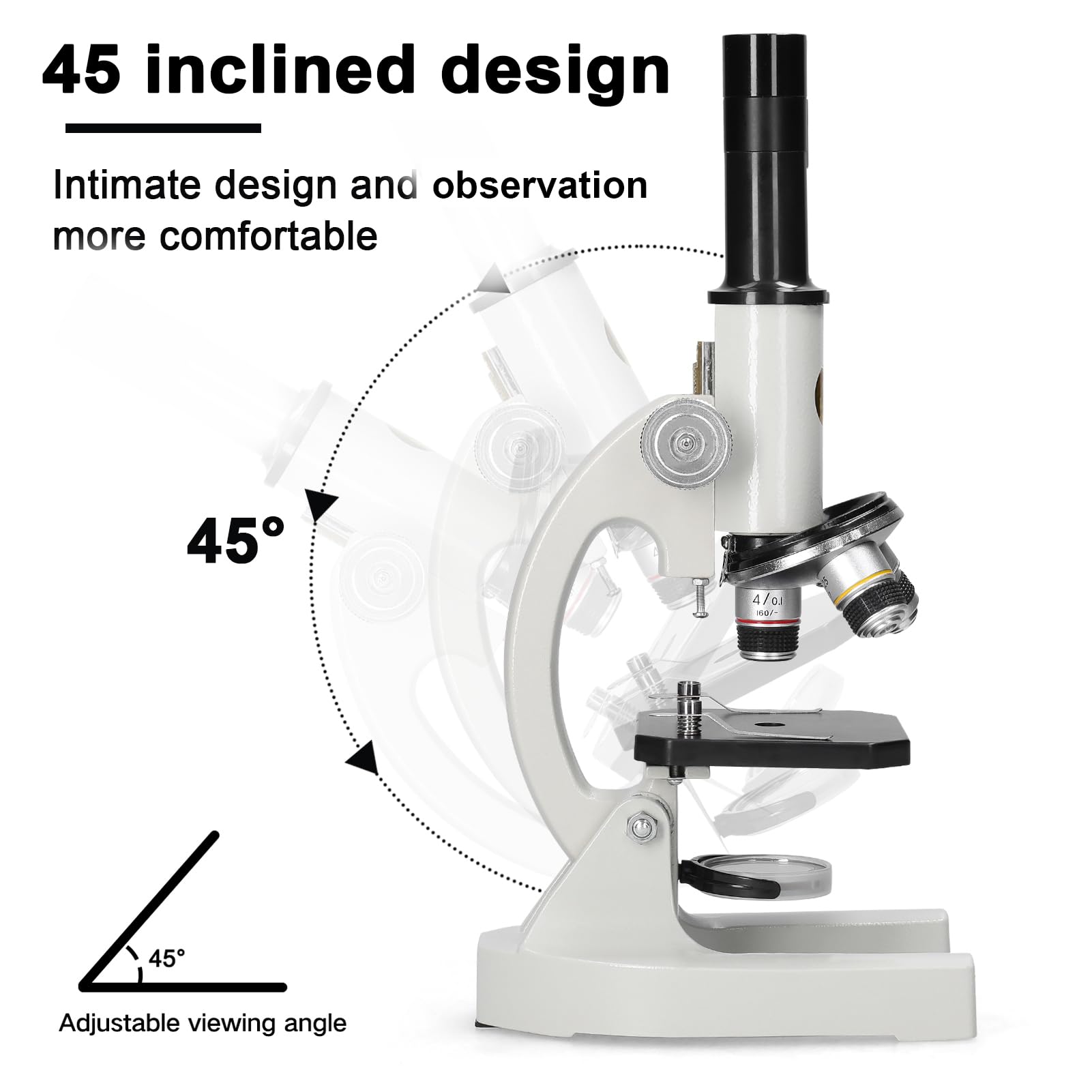 ACAGALA 64X-2400X Monokulares optisches Mikroskop Grundschule Kinder Wissenschaft Experimentelle Biologie Lehrmikroskop Kinder Geburtstagsgeschenke