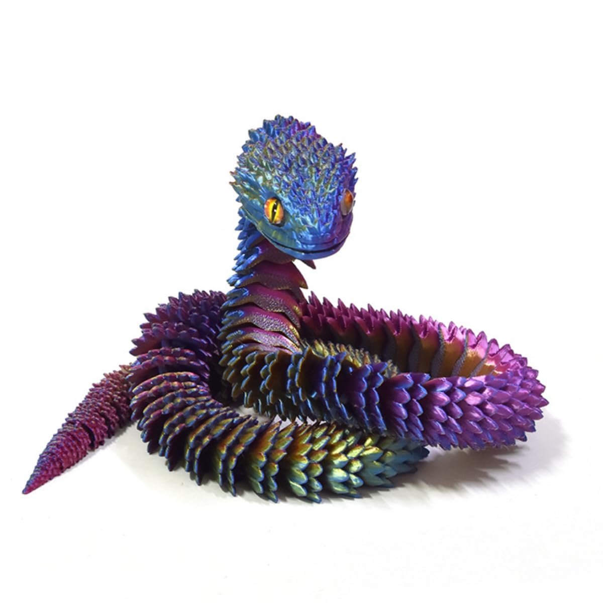 FOLANDO 3D Printed Snake, 45 cm 3D Snakes Figure Full Articulated 3D Printed Viper Animal Flexible Joints Home Decor Executive Desk Office Decor Crystal Dragon Gift