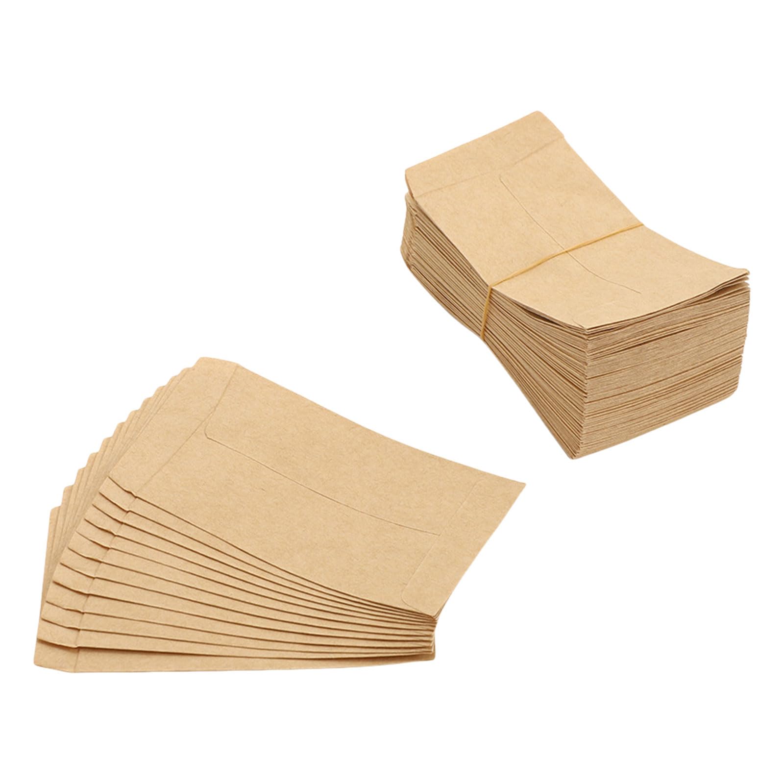 Elnwnnkc 100pcs Miniature Krafts Bags for Coin Candy and Small Gifts Brown Paper Envelopes Stylish Jewelry Wrapping Pouches Small Item Packaging