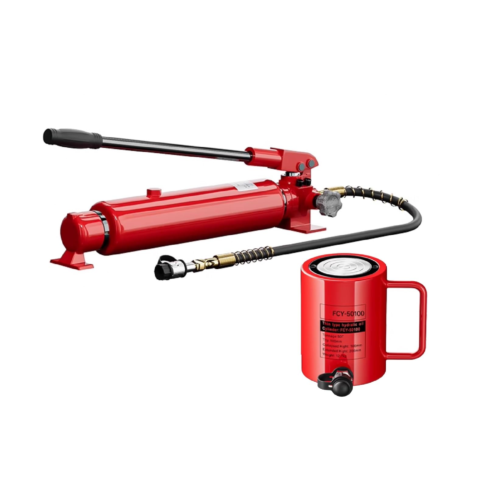 Siłowniki hydrauliczne z pompką ręczną, pojemność 10T, skok 100 mm, przenośne podnośniki hydrauliczne do podnoszenia i ciężkich zastosowań