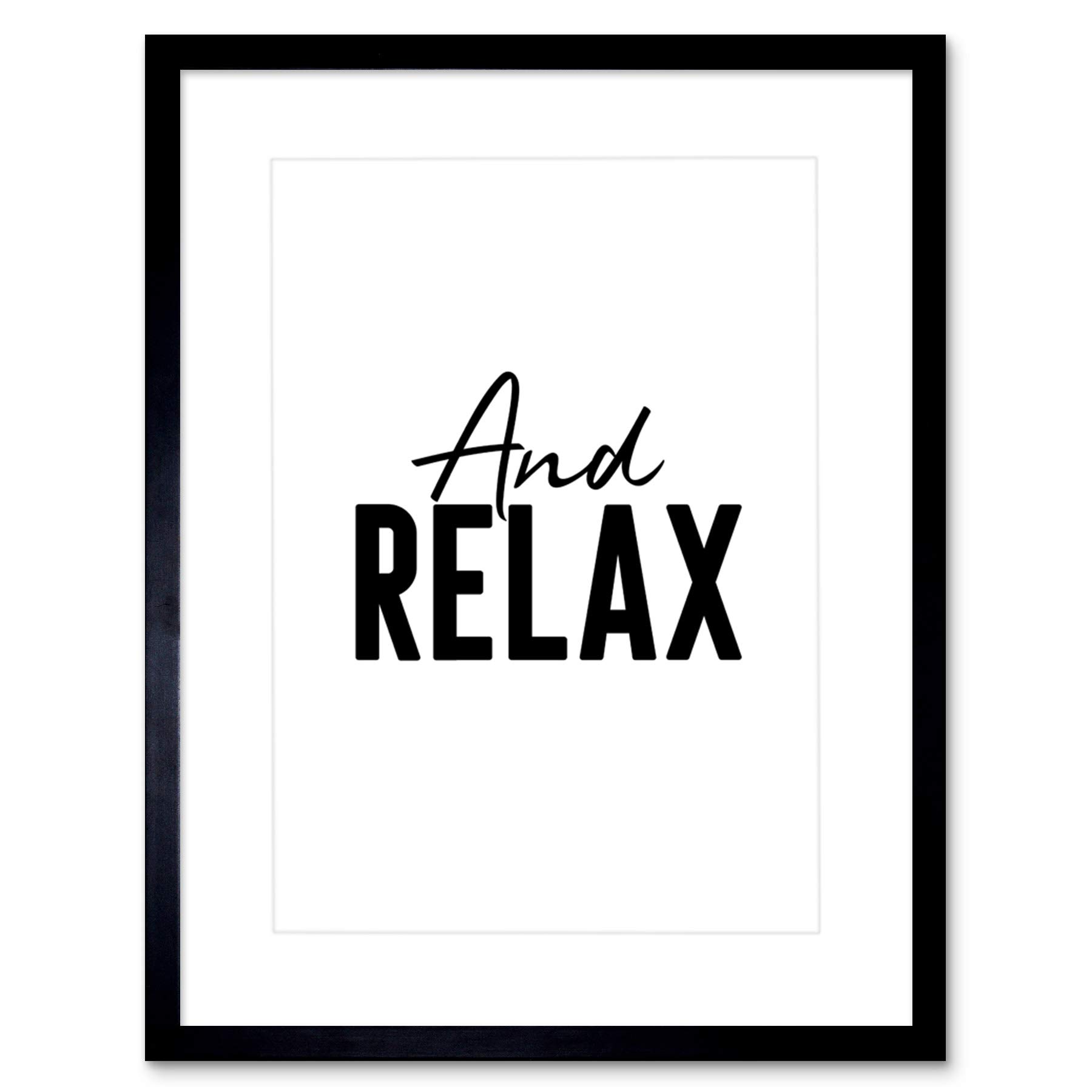 Wee Blue Coo And Relax Typography Framed Wall Art Print