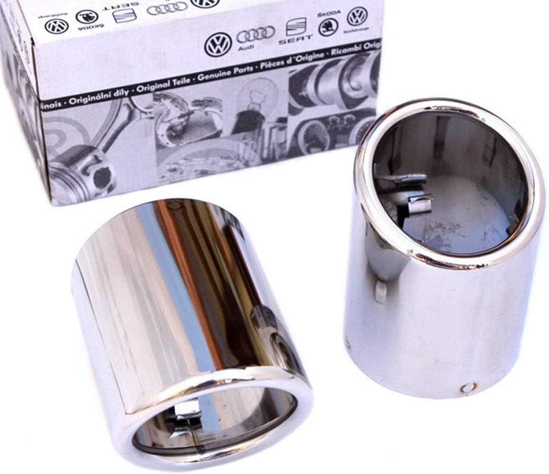 - Original Skoda Yeti Tailpipes Stainless Steel Exhaust Trim 60 mm VW Golf 6 sport Exhaust Finisher Double Trim