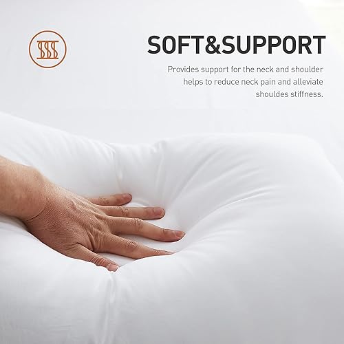 Miniatura 3 de Acanva Almohadas de cama refrescantes para dormir, paquete de 2, relleno de microfibra 3D, felpa suave de apoyo para personas que duermen de lado y