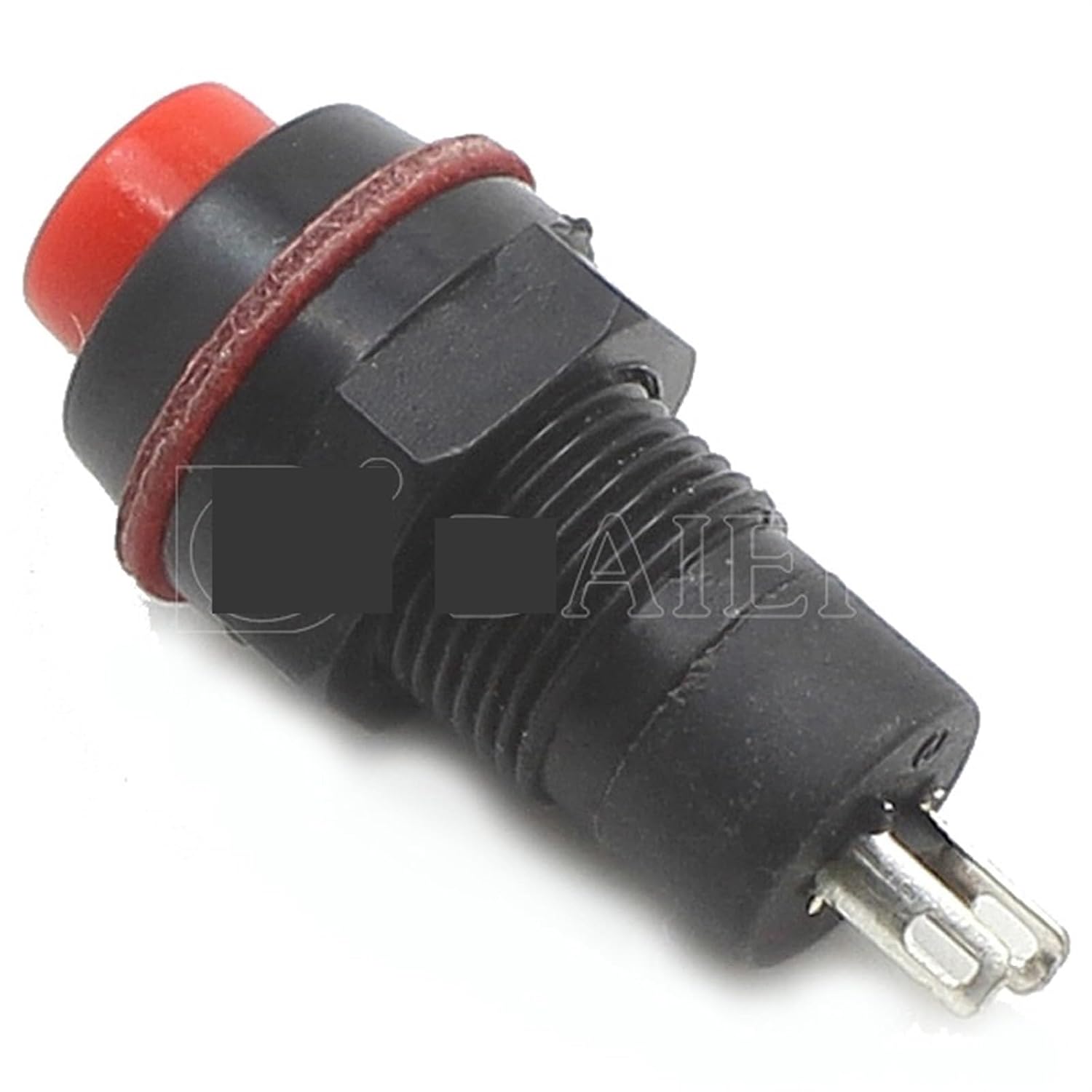 10PCS Push Button Switch Latching Switches ON/Off 1A 250VAC Plastic Thread Multicolor 2 Pins 10MM Mounting Hole Black Housing(Blue)