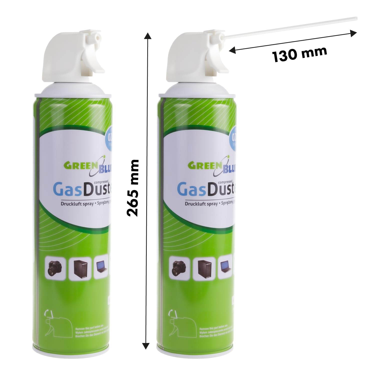 Green Blue GB600 Sprężone Powietrze o Pojemność 600ml, Sprężone Powietrze do Czyszczenia Komputera i innych Urządzeń Elektronicznych, Profesjonalny Atomizer do Czyszczenia Sprzętu Biurowego