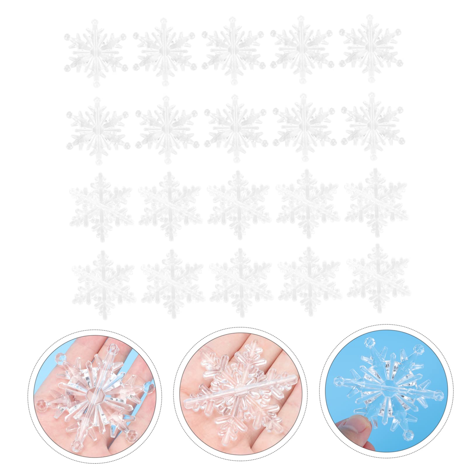 IMIKEYA 80 STK Schneeflocke Aus Plastik Klare Ornamente Weihnachtliche Dekoration Christbaumschmuck Schneeflocke Zum Aufhängen An Der Wand Weihnachtsbaum Hängende Transparent