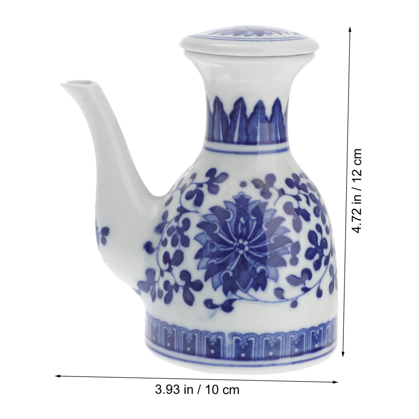 Ciieeo Ceramic Seasoning Storage Pot Vinegar Soy Sauce Dispenser with Lid Sturdy Condiment Container for Home Restaurant Floral Design Idea