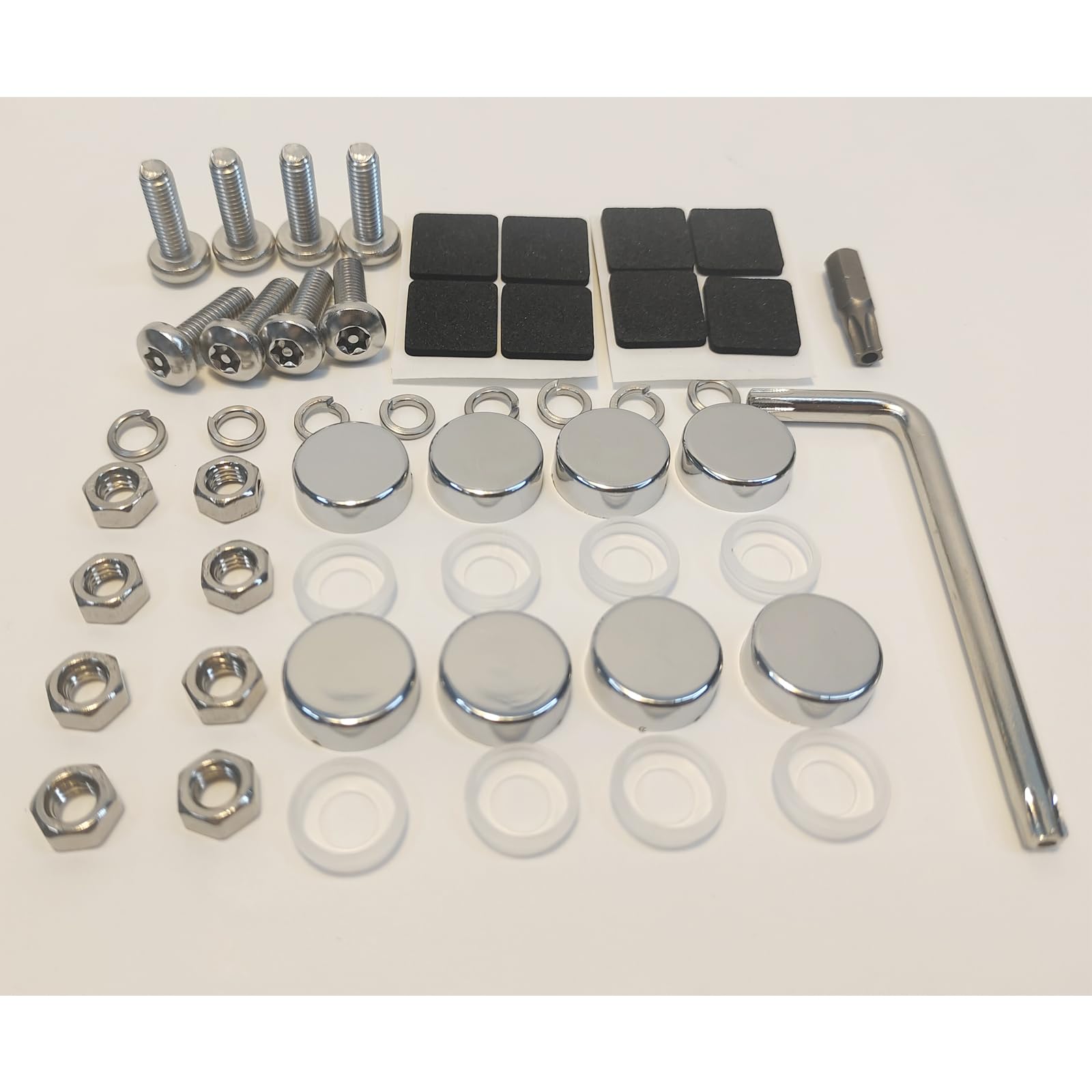 8 Viti Antifurto Per Targa In Acciaio Inox 304, Kit Antimanomissione Con Chiave Speciale E Cuscinetti Antivibrazione, M6 X 20mm, Per Auto, Moto E Camion - 2