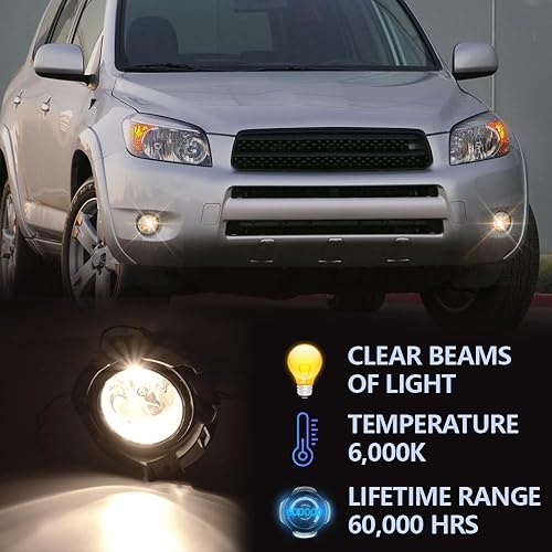 Miniatura 4 de PIT66 Luces antiniebla para parachoques delantero, compatibles con Toyota Rav-4 2006 2007 2008, luces antiniebla, montaje del lado del conductor y