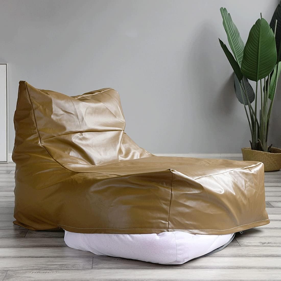 Sofas Chairs Bean Bags Sofa Beds Indoor Loungers Lazy Sofa Corner Sofa Leather Backrest Seat Living Room Bedroom Couches Lazy Sofa (Color : Black)