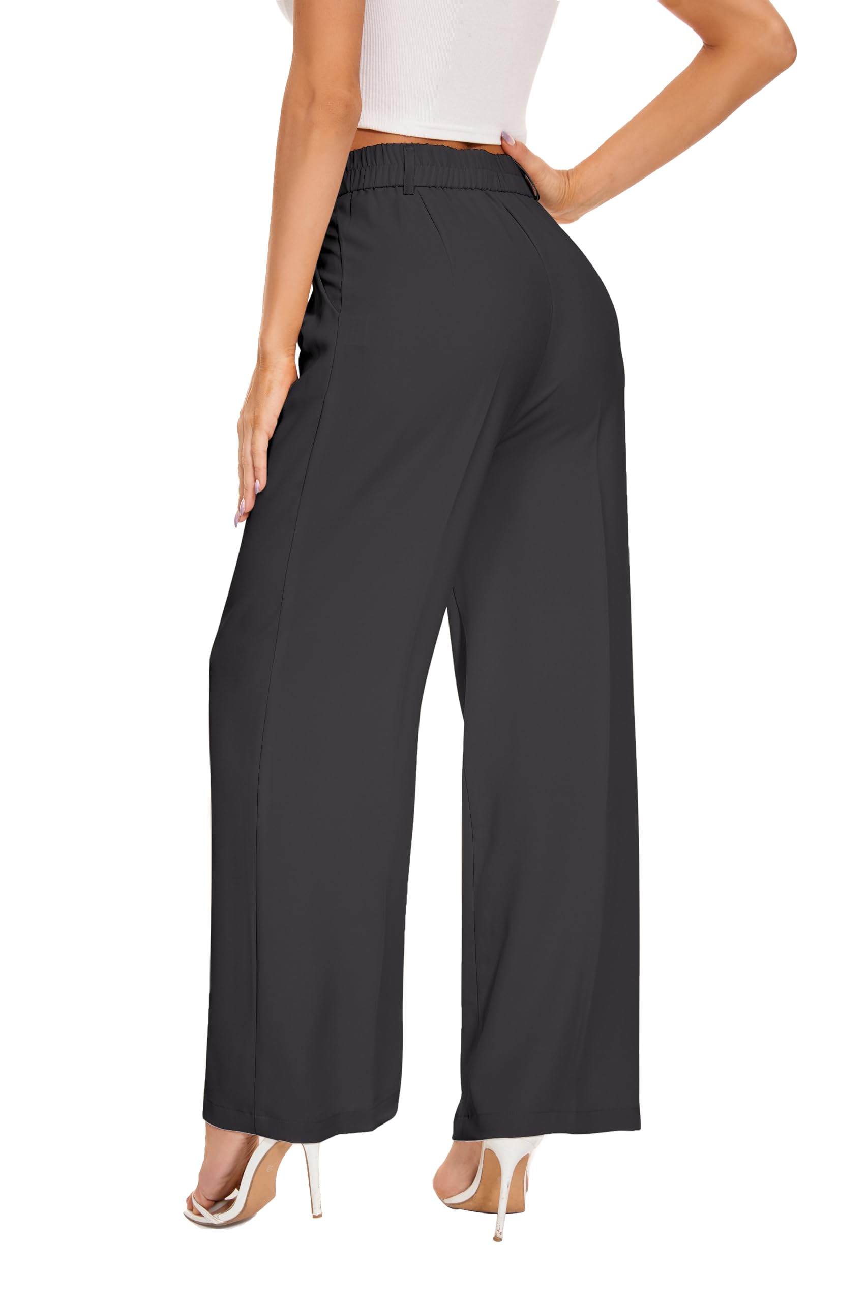 KICZOY Pantalones de trabajo 2025 para mujer, pantalones de vestir casuales de oficina con bolsillos
