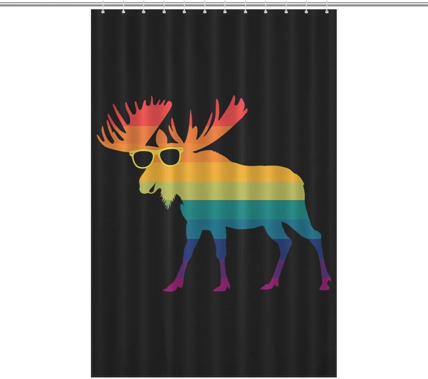 Animal Moose Shower Curtain 46.85x70.87Inch（119x180cm） Polyester Bath Curtain Shower Curtains Printed Decorative