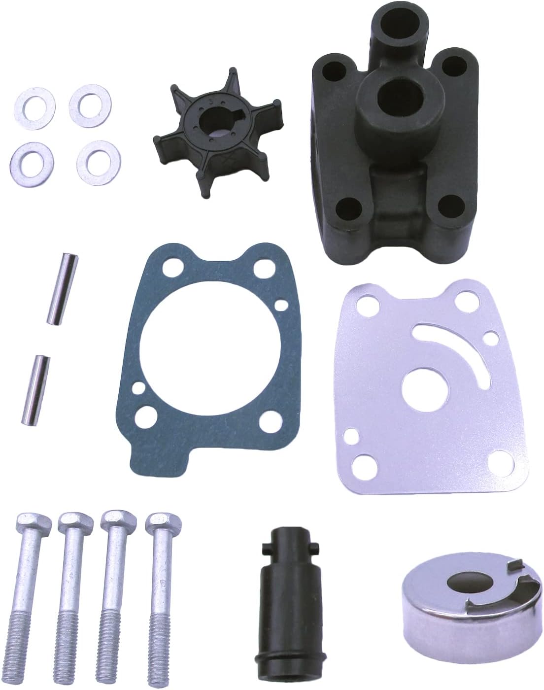 Boat Motor 6BX-WG078-00 6EE-W0078-00 6EE-W0078-01 Water Pump Repair Kit with Housing for Yamaha 4HP 5HP 6HP F4F4B F5A F6 F6C Outboard Engine, fit Sierra Marine 18-3473