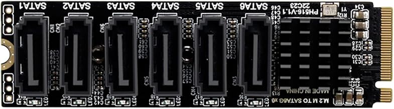 NVME to SATA Adapter M.2 to SATA Converter 6Port With Aluminium Radiator Support PM Function